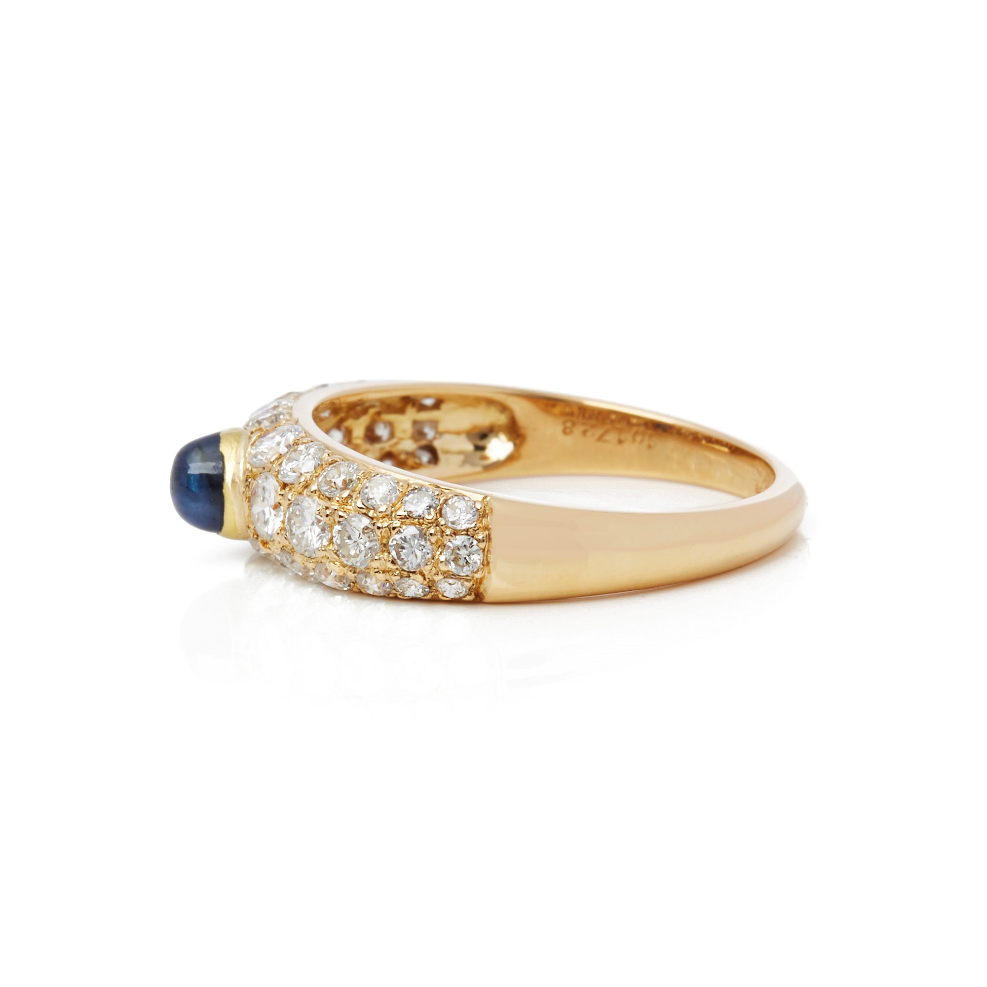 Cartier 18k Yellow Gold Cabochon Sapphire and Diamond Ring