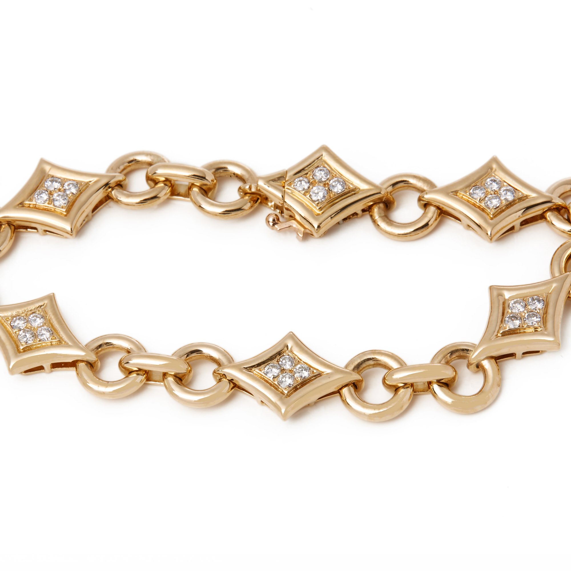 Van Cleef & Arpels 18k Yellow Gold Fancy Link Diamond Bracelet