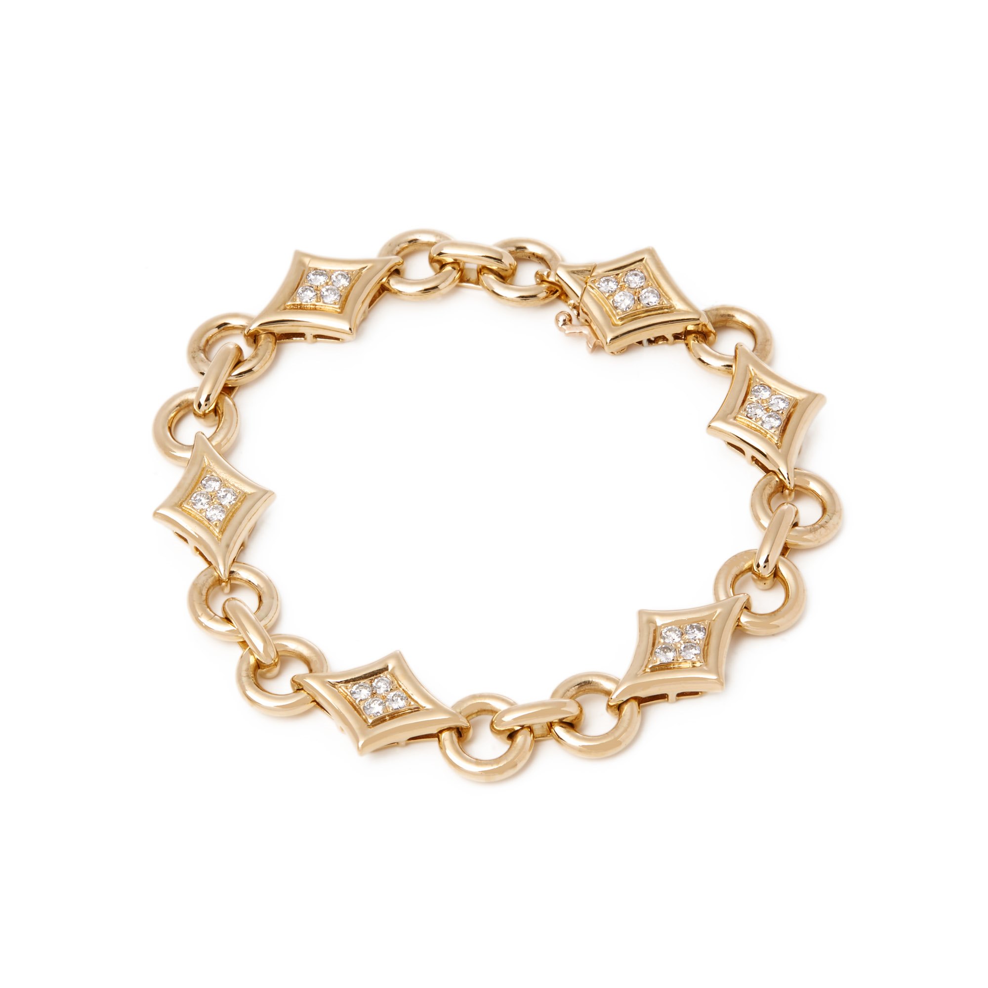 Van Cleef & Arpels 18k Yellow Gold Fancy Link Diamond Bracelet