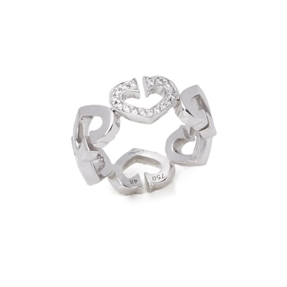 Cartier 18k White Gold Hearts and Symbols Ring