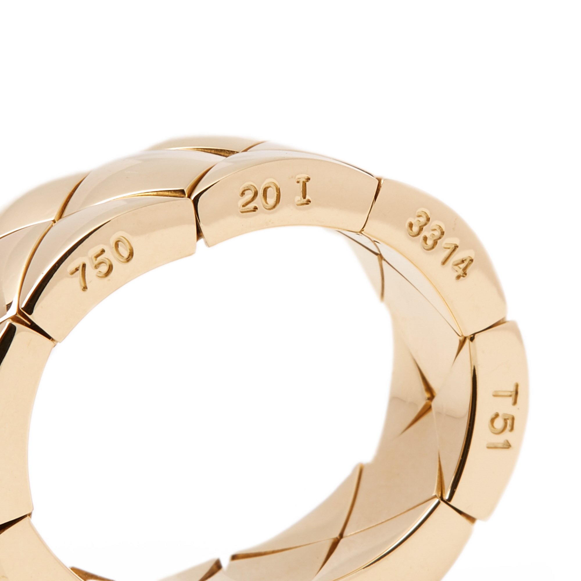 Chanel 18k Yellow Gold Coco Crush Dress Ring