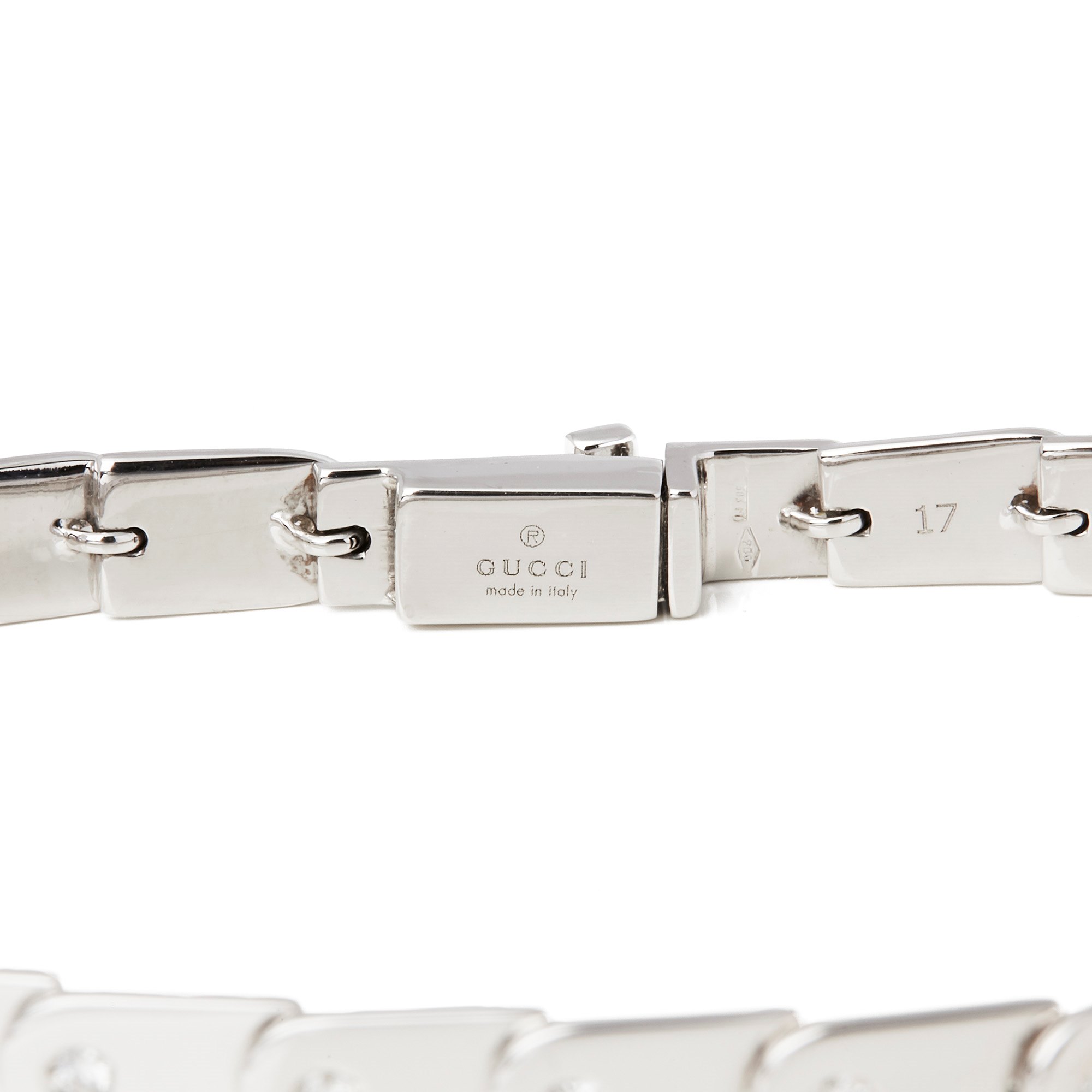Gucci 18k White Gold Diamond Set Link Bracelet
