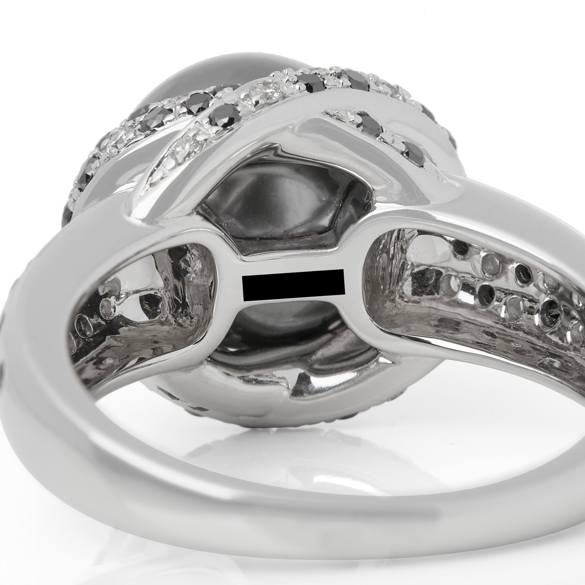 Mauboussin 18ct White Gold Pearl and Diamond Caviar Mon Amour Ring