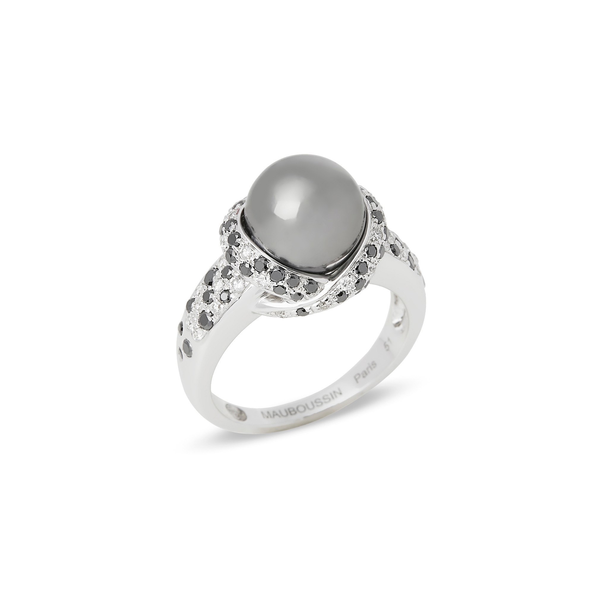 Mauboussin Pearl and Diamond Caviar Mon Amour Ring