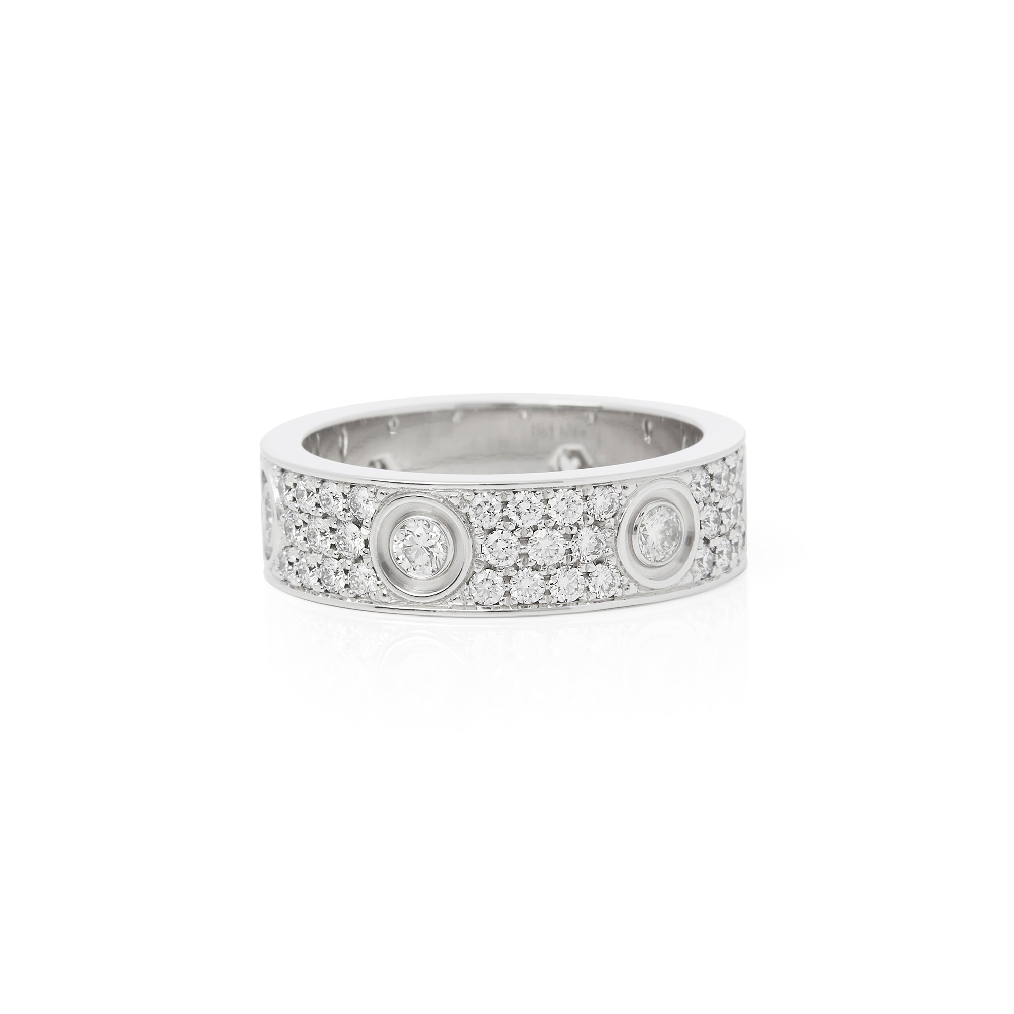 Cartier 18k White Gold Full Diamond Love Ring