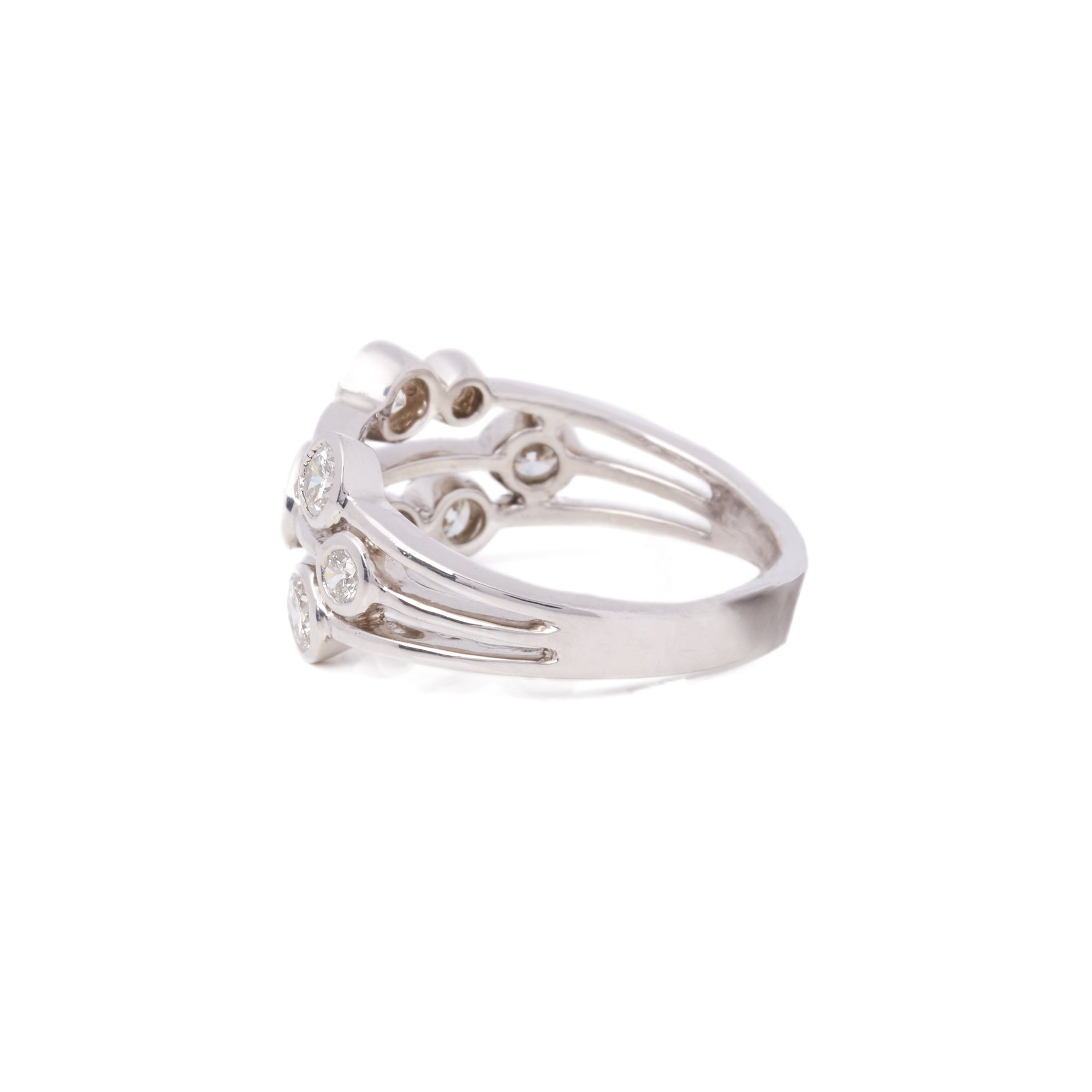 Diamanten 18k White Gold Round Brilliant Cut Multi Set Dress Ring 1.24cts