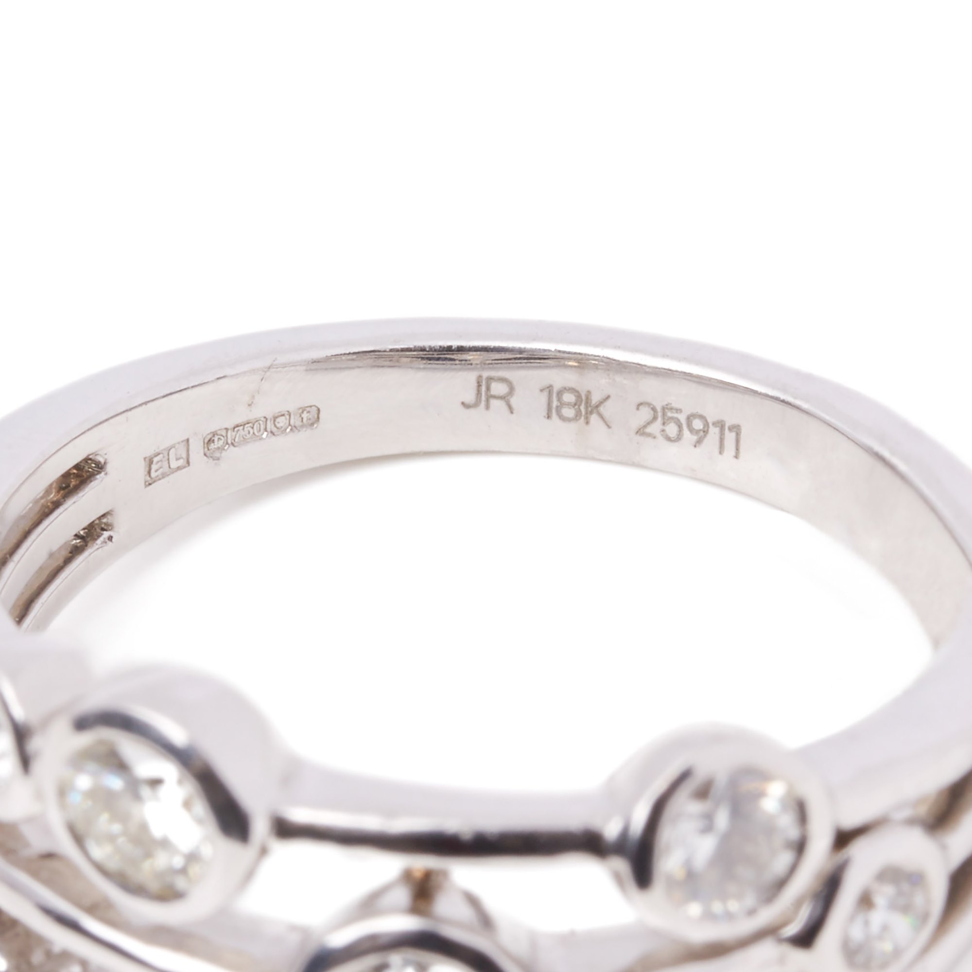 Diamanten 18k White Gold Round Brilliant Cut Multi Set Dress Ring 1.24cts