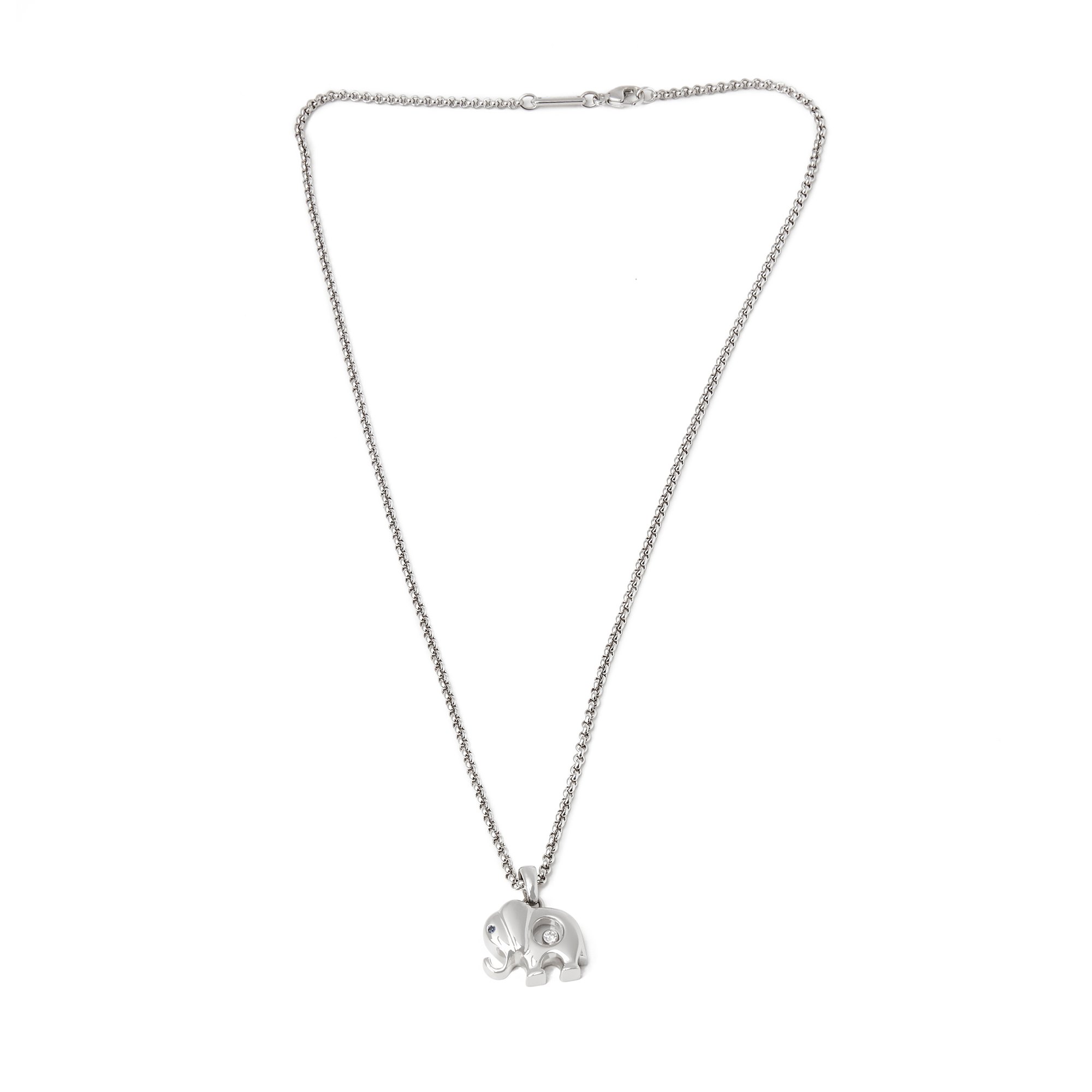 Chopard 18k White Gold Happy Diamonds Elephant Pendant