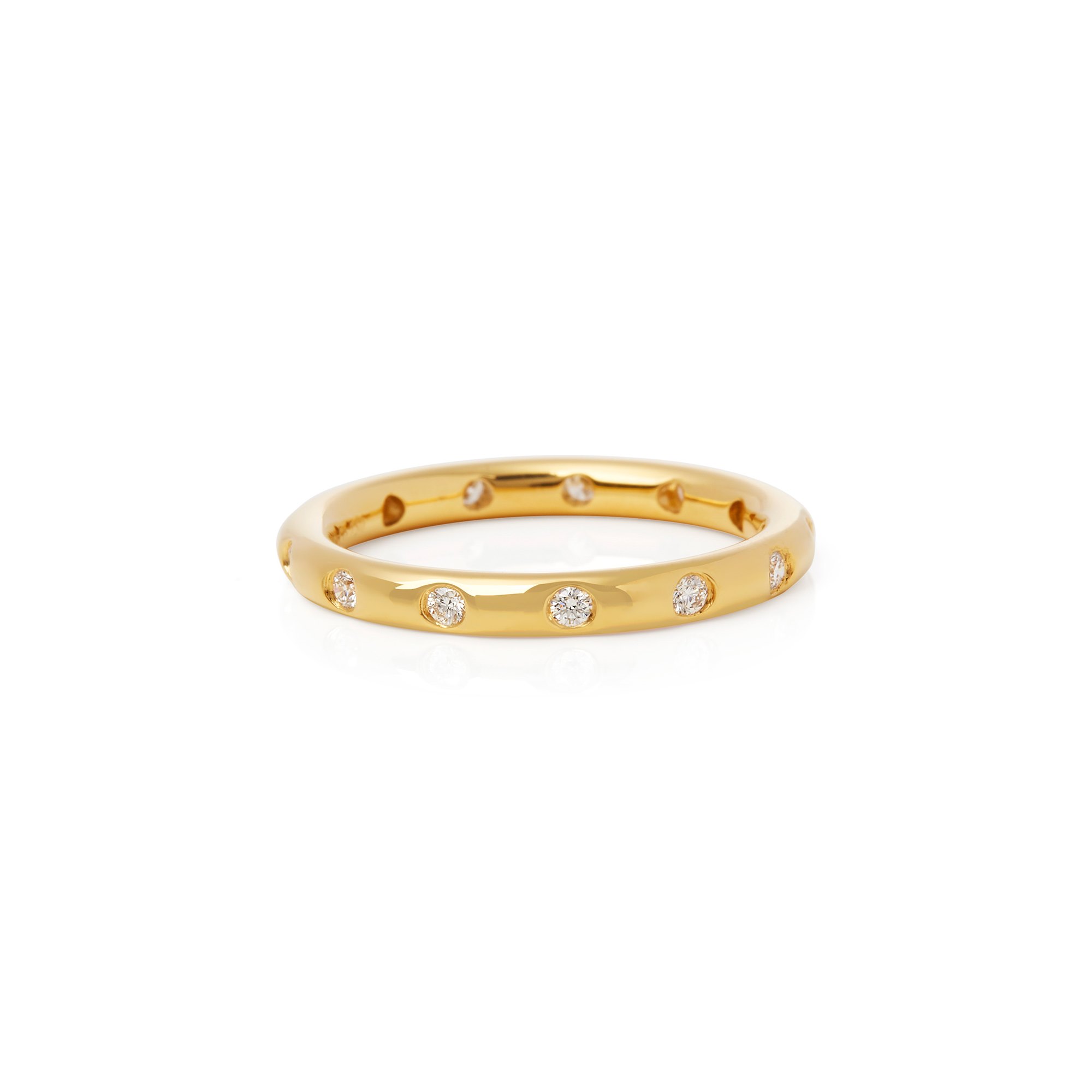 Tiffany & Co. 18k Yellow Gold Round Brilliant Cut Diamond Eternity Ring