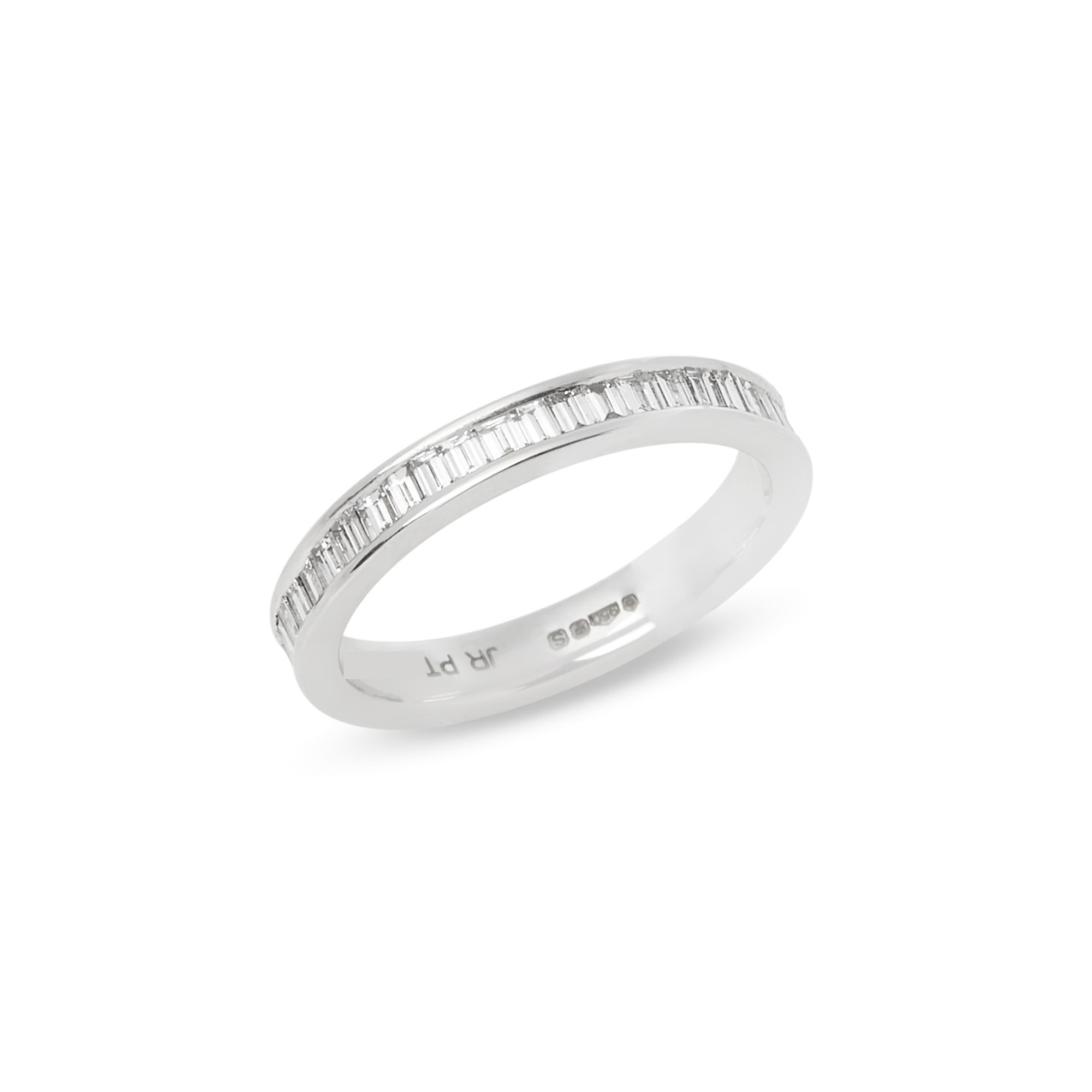Diamanten Platinum Baguette Cut Diamond Full Eternity Ring