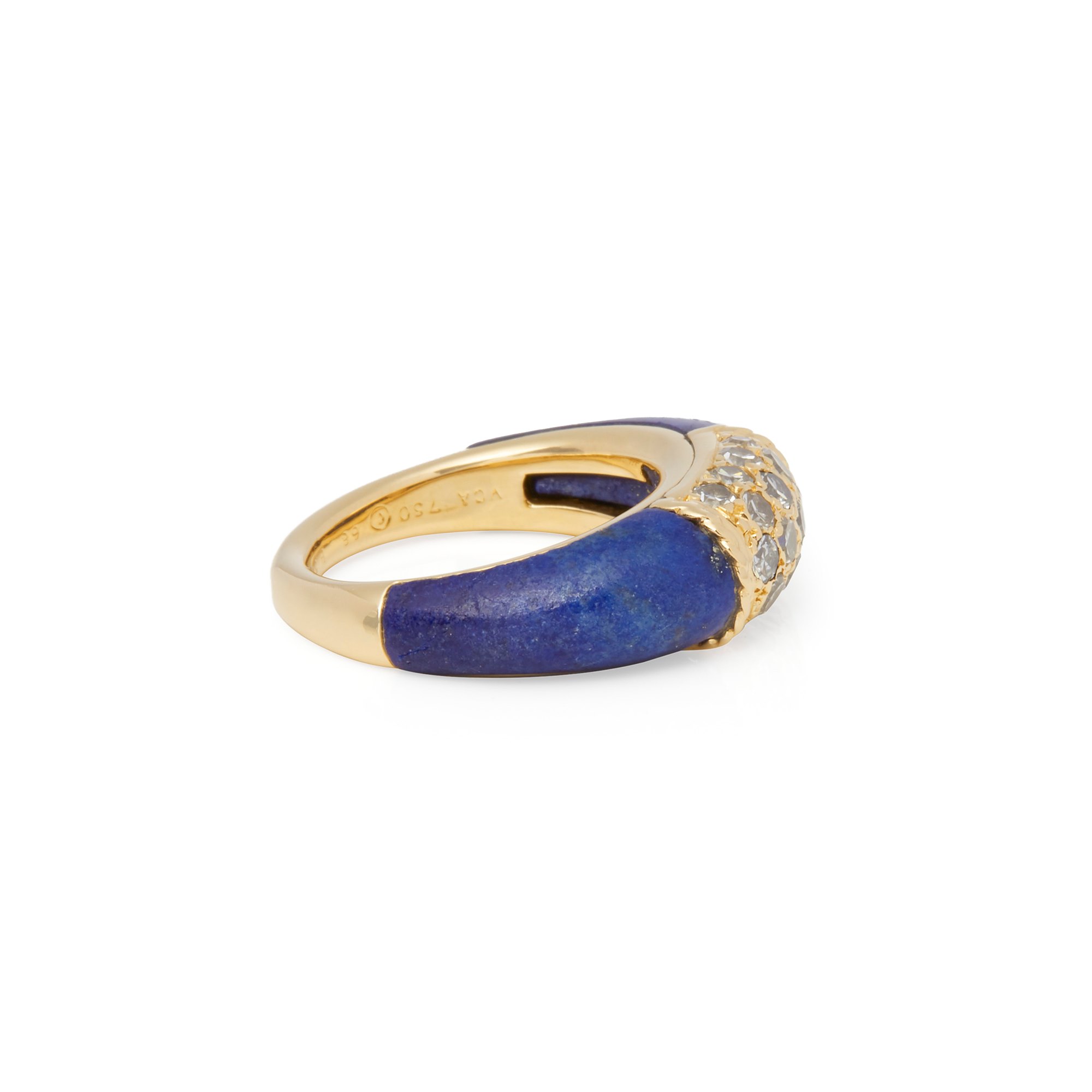 Van Cleef & Arpels 18ct Yellow Gold Lapis and Diamond Ring