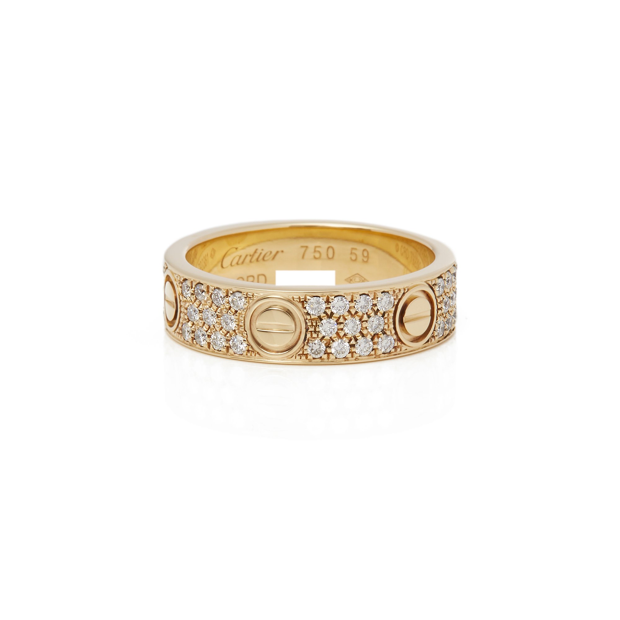 Cartier 18k Yellow Gold Diamond Set Love Ring