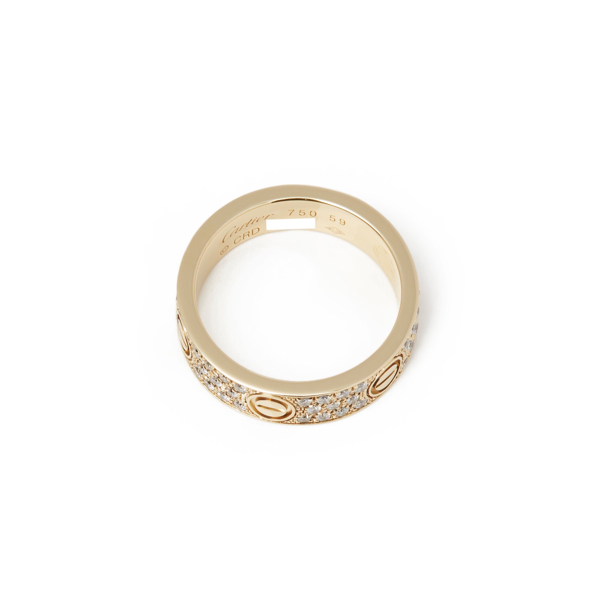 Cartier 18k Yellow Gold Diamond Set Love Ring