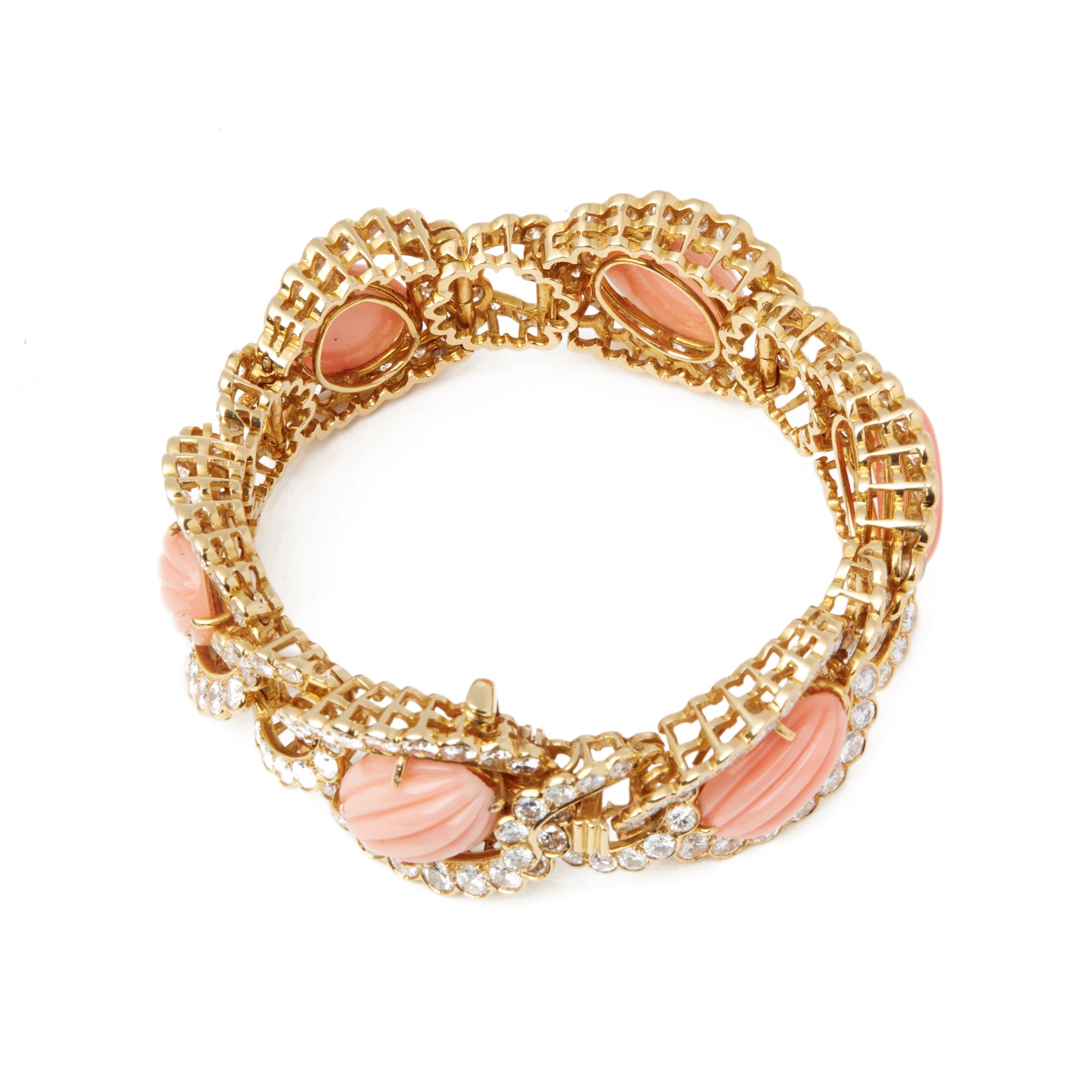 Van Cleef & Arpels Vintage Coral and Diamond Bracelet