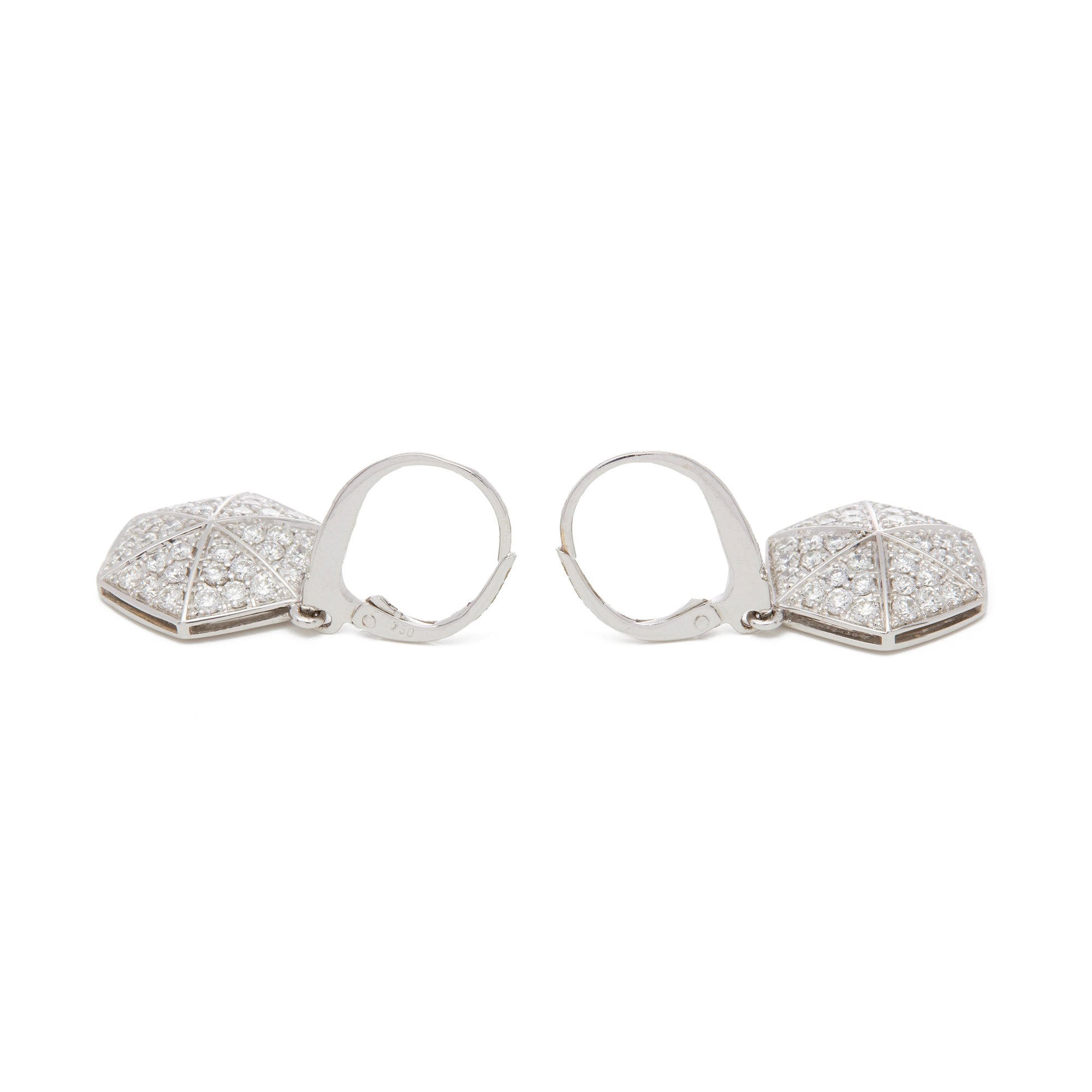Stephen Webster 18k White Gold Full Pave Diamond Deco Earrings
