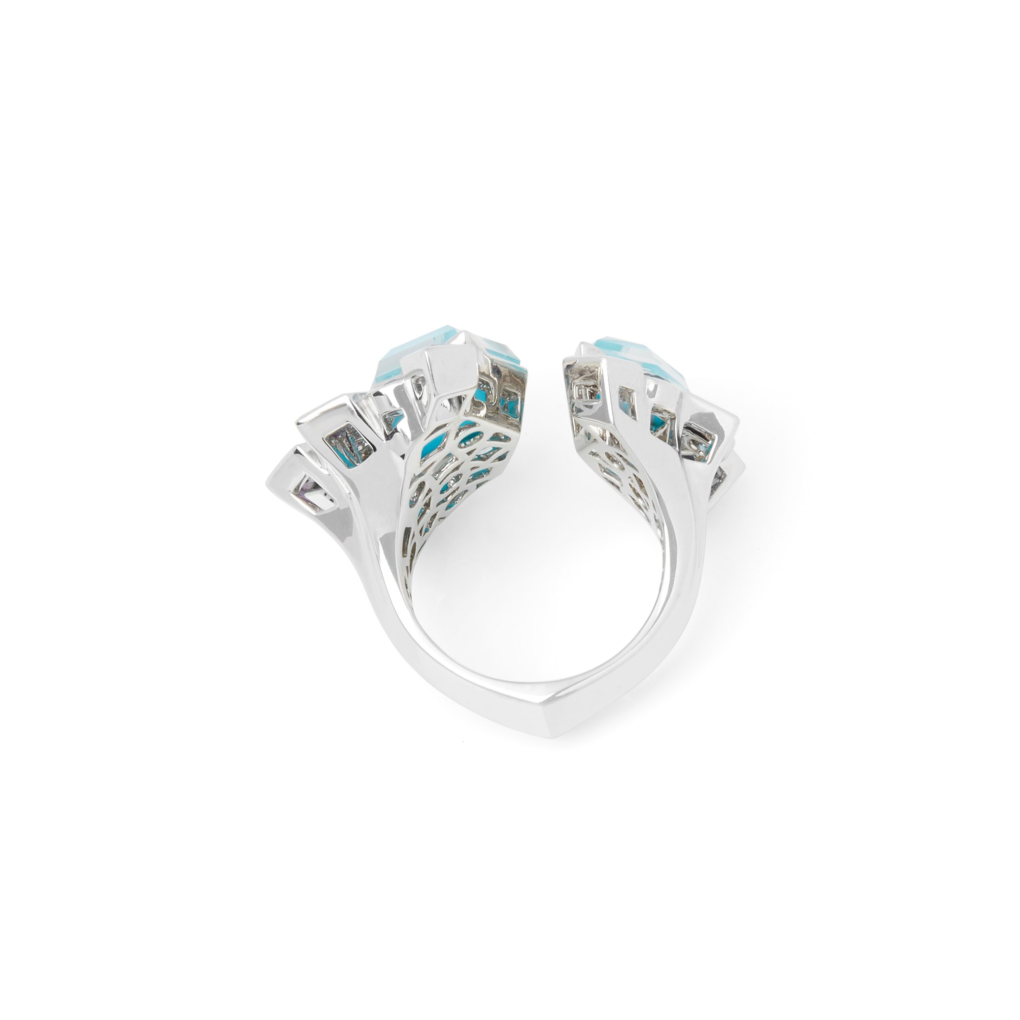 Stephen Webster 18ct White Gold Struck Crystal Haze Turquoise Open Ring