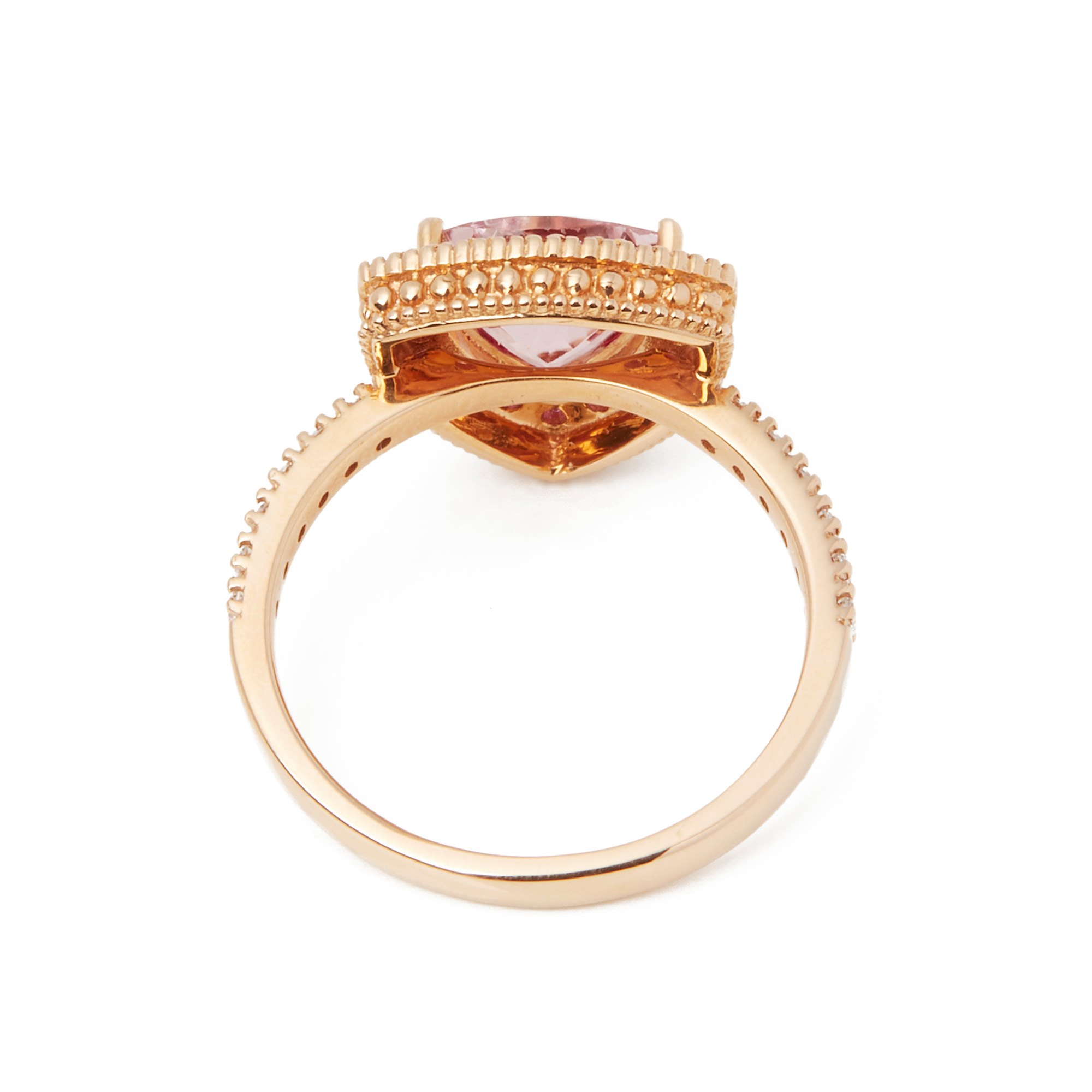 David Jerome 18ct Rose Gold Morganite, Diamond and Pink Sapphire Cluster Ring