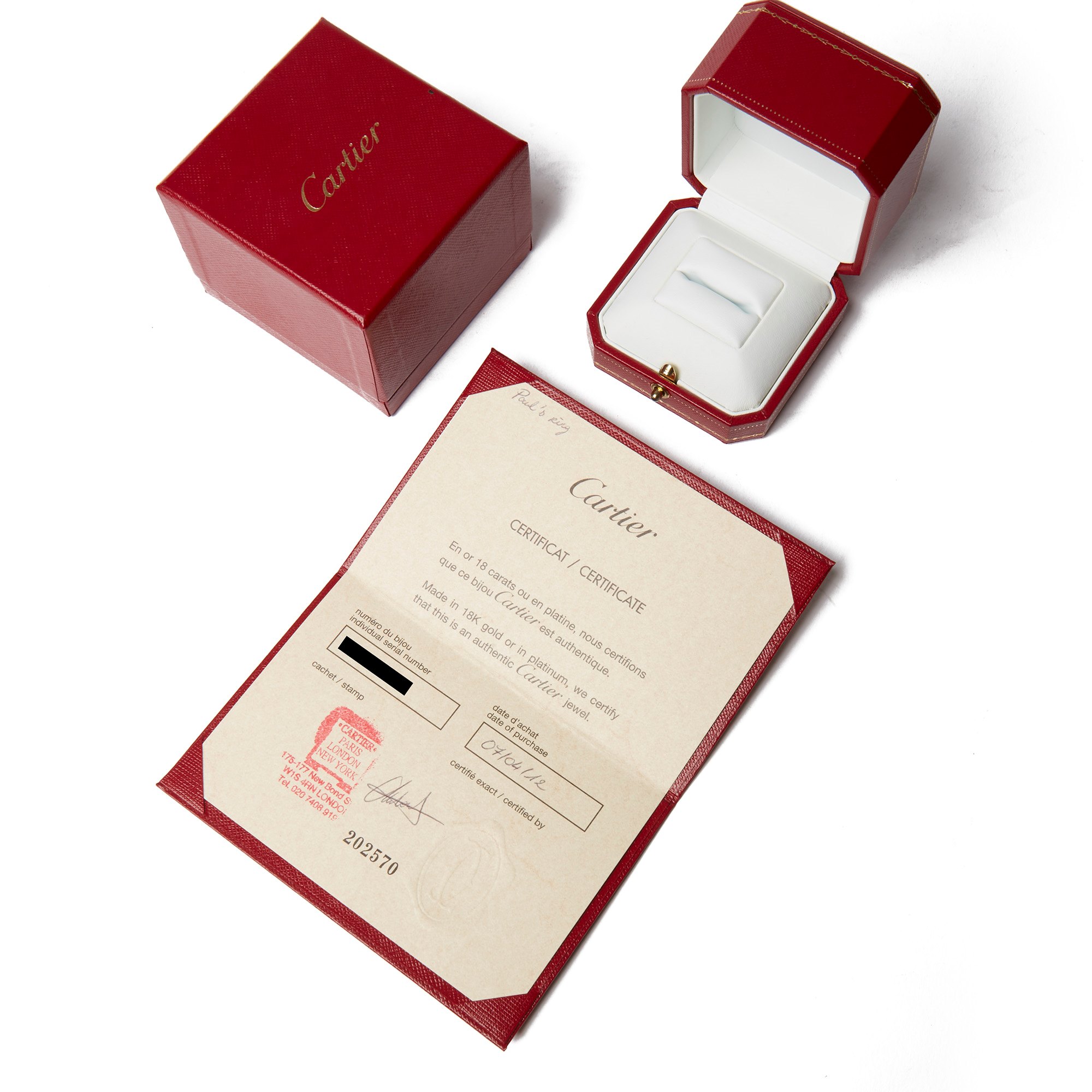 Cartier Platinum 4.03mm Court Wedding Ring