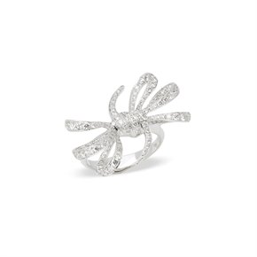 Stephen Webster 18k White Gold Forget Me Knot Pave Diamond Bow Ring