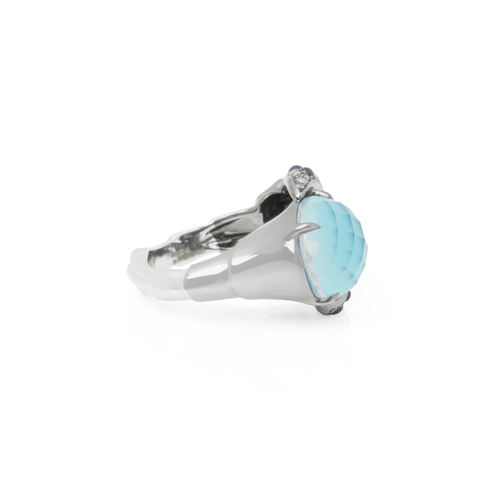Stephen Webster 18ct White Gold Jewels Verne Turquoise and Blue Sapphire Ring