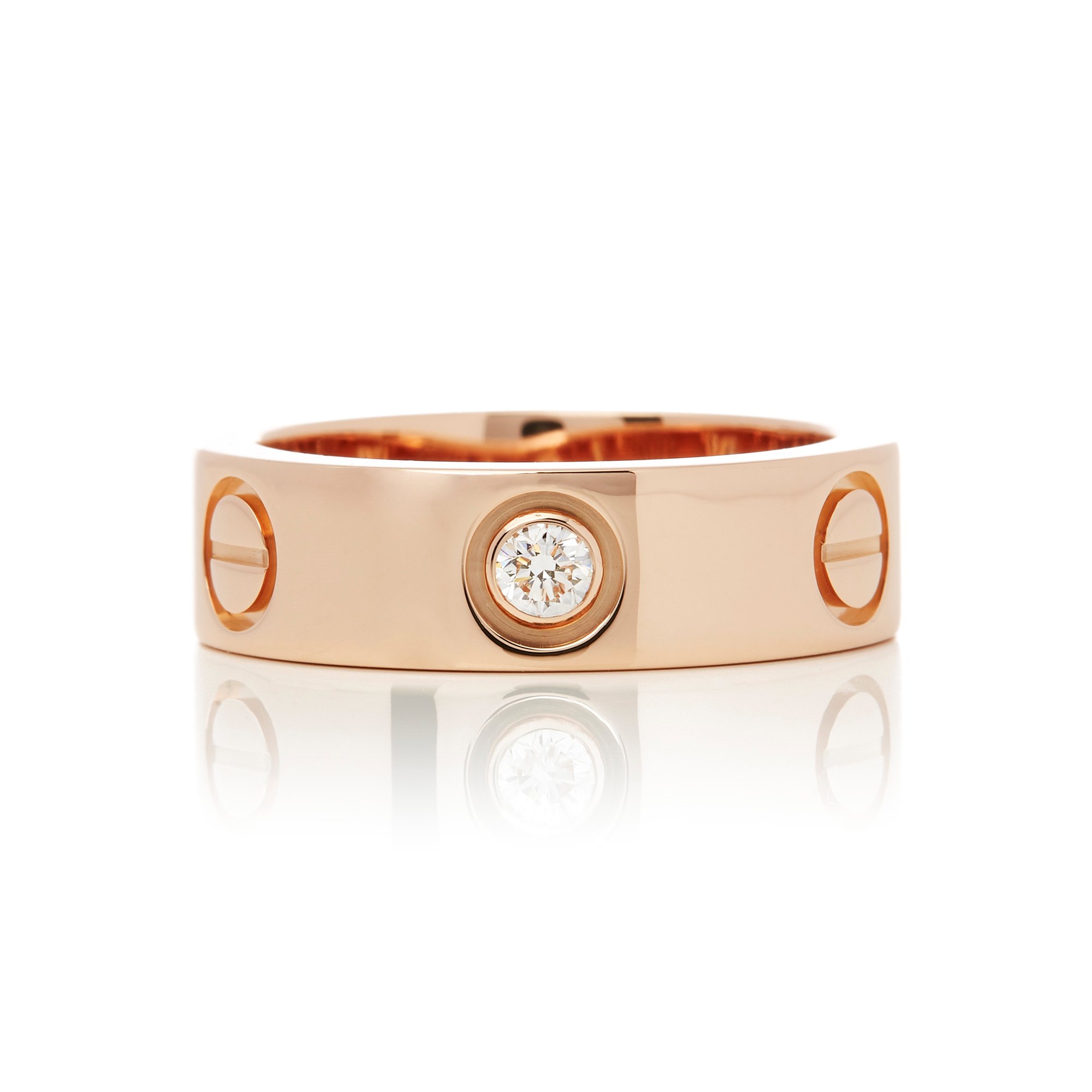 Cartier Love 18k Rose Gold 3 Diamond Ring