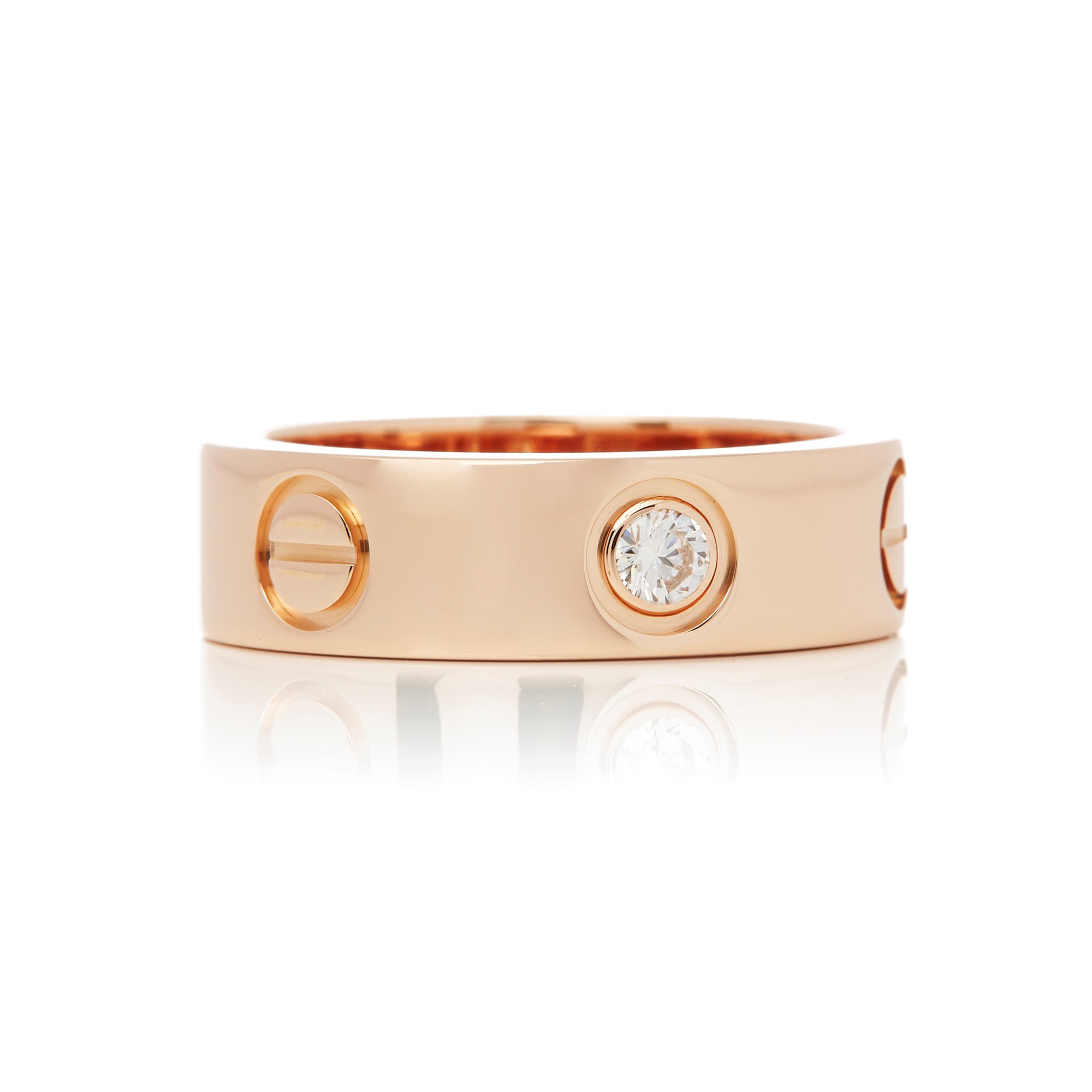 Cartier Love 18k Rose Gold 3 Diamond Ring