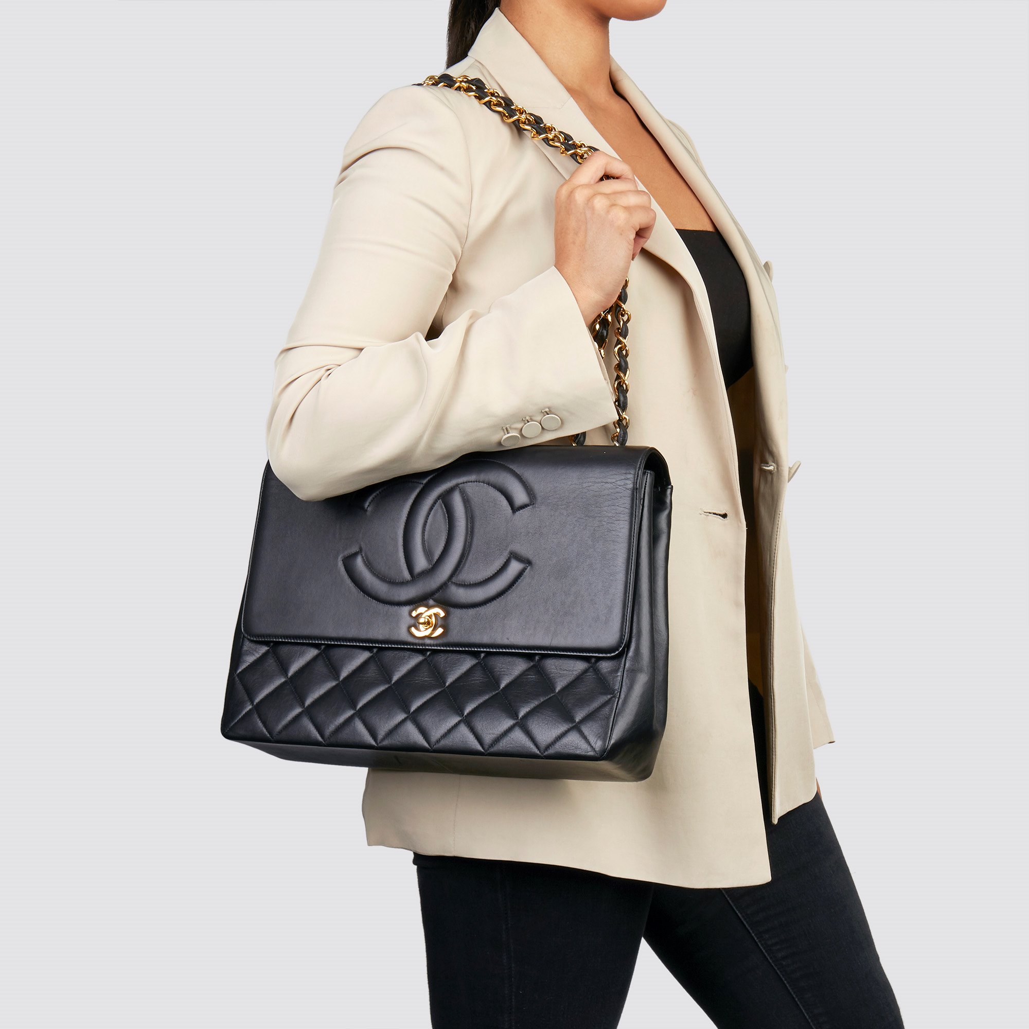 Chanel Jumbo XL CC Flap Bag 1994 HB3482 | Second Hand Handbags