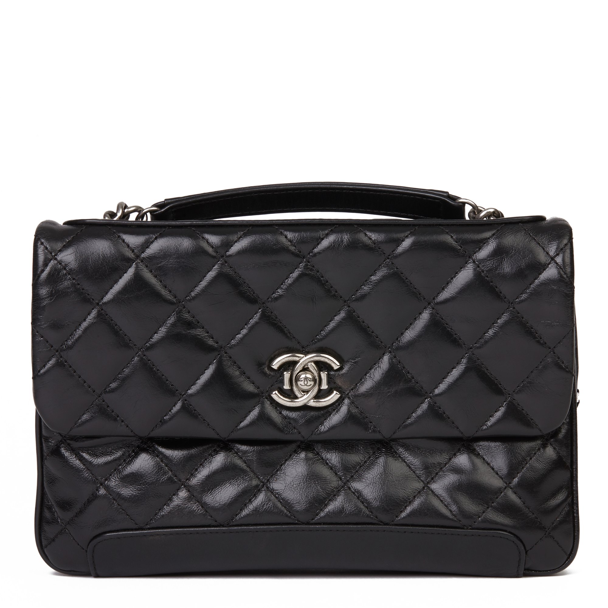 chanel glazed calfskin flap bag