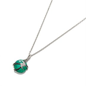 Stephen Webster Forget me Not 18ct White Gold Diamond and Green Agate Necklace