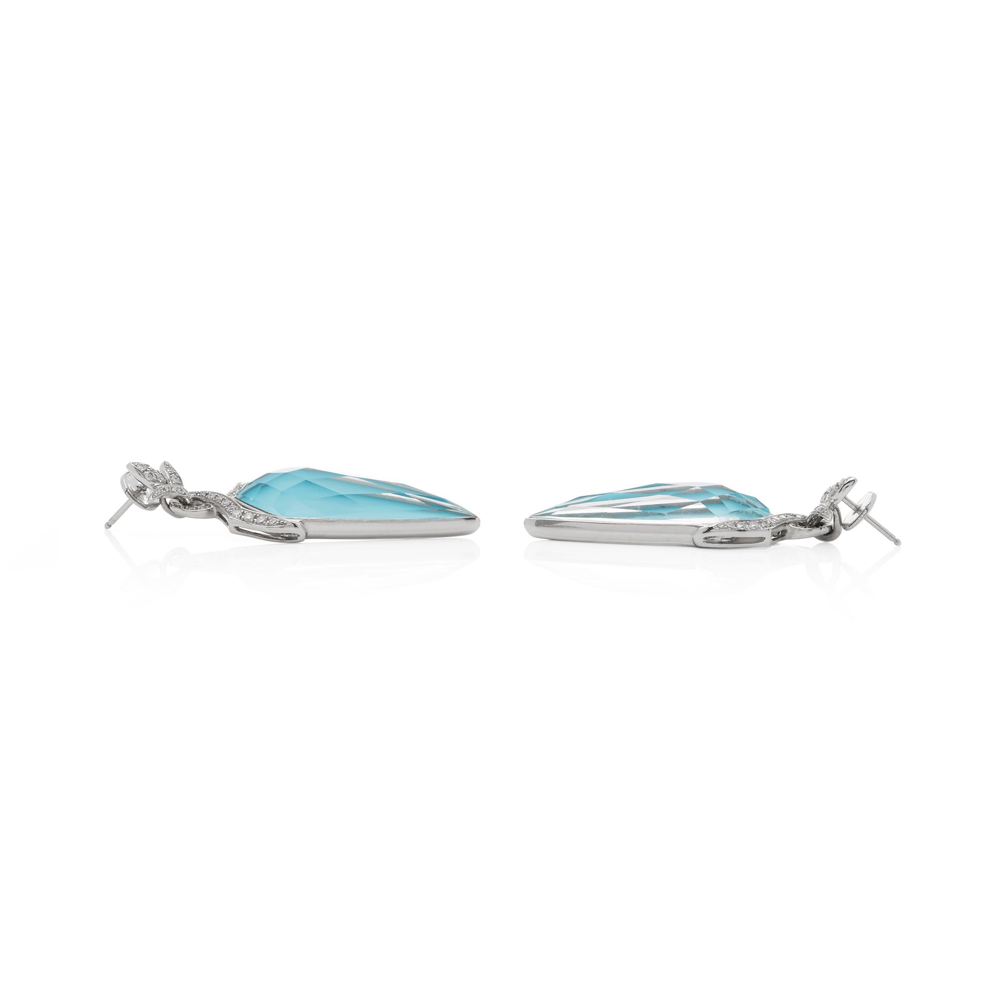 Stephen Webster Crystal Haze 18ct White Gold Turquoise Quartz and Diamond Earrings