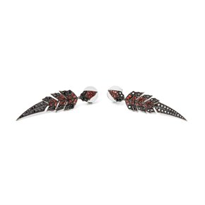 Stephen Webster Magnipheasant Black Diamond and Sapphire Earrings