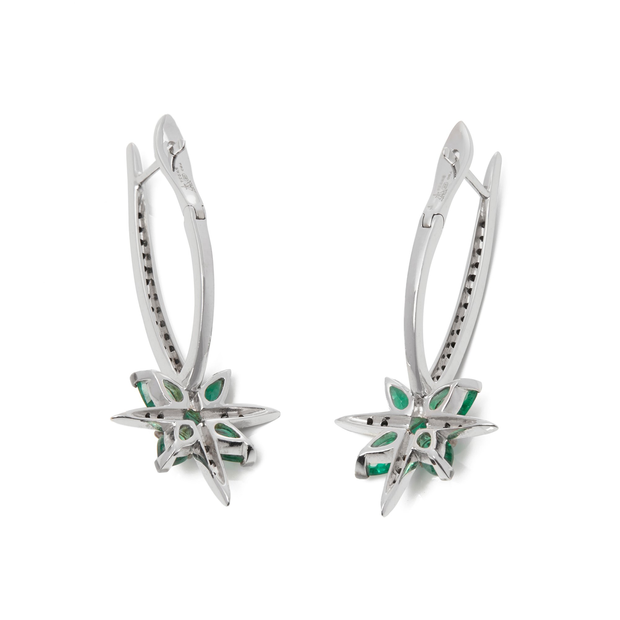 Stephen Webster 18ct White Gold Belle Epoque Emerald and Diamond Earring