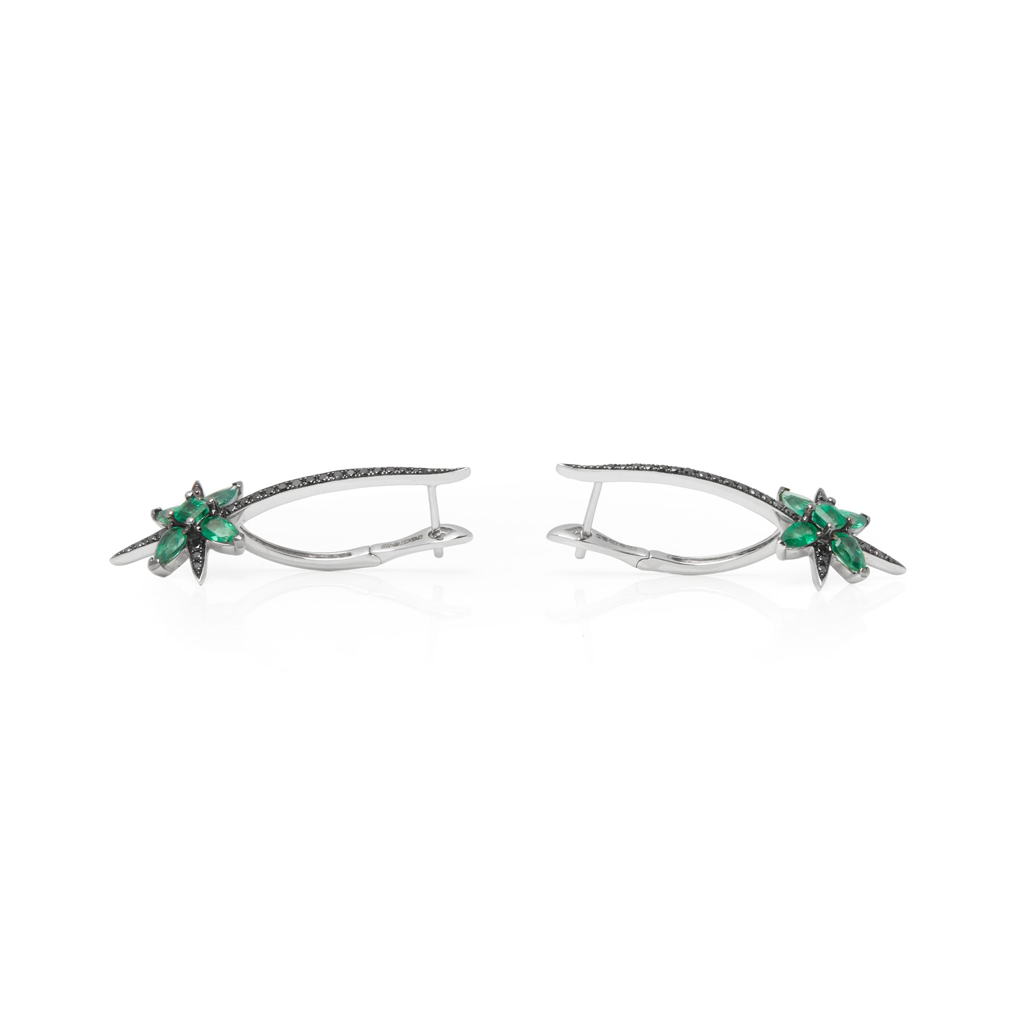 Stephen Webster 18ct White Gold Belle Epoque Emerald and Diamond Earring