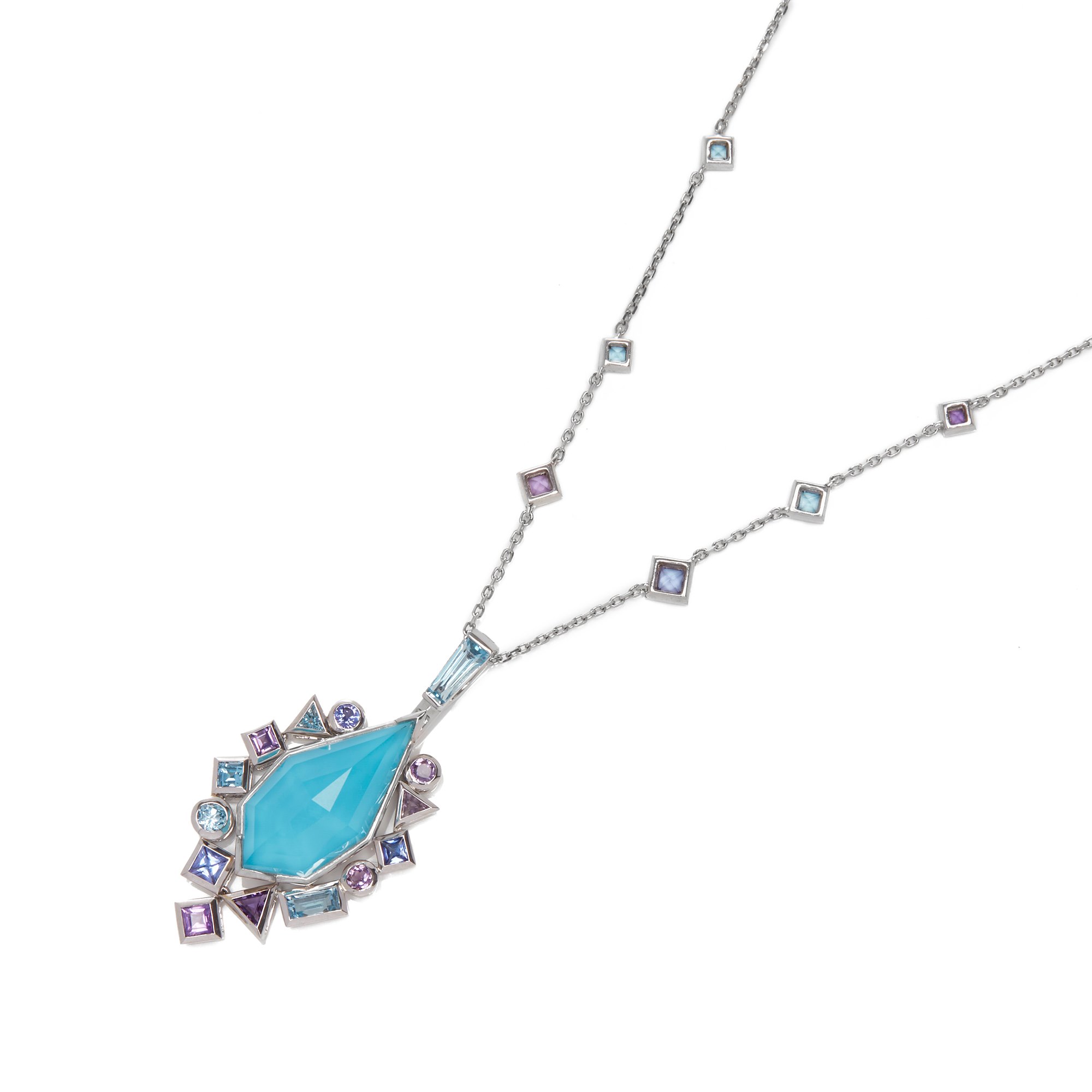 Stephen Webster 18ct White Gold Crystal Haze Gold Struck Turquoise Pendant