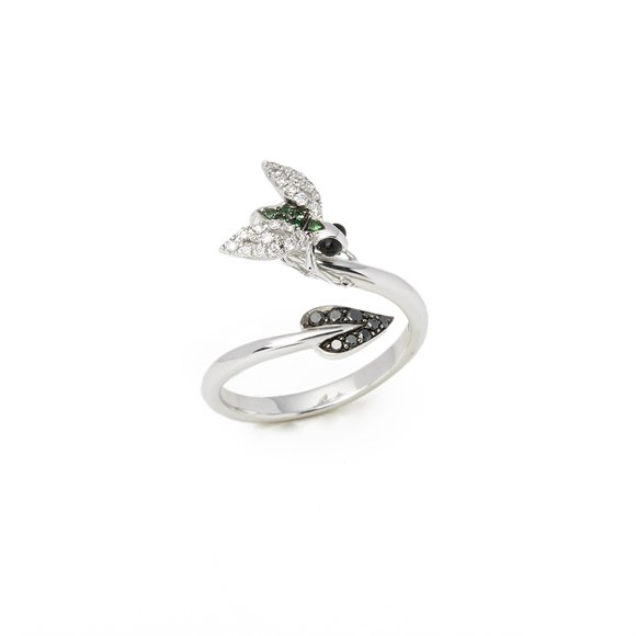 Stephen Webster Fly by NIght 18ct White Gold Tsavorite and Diamond Ring