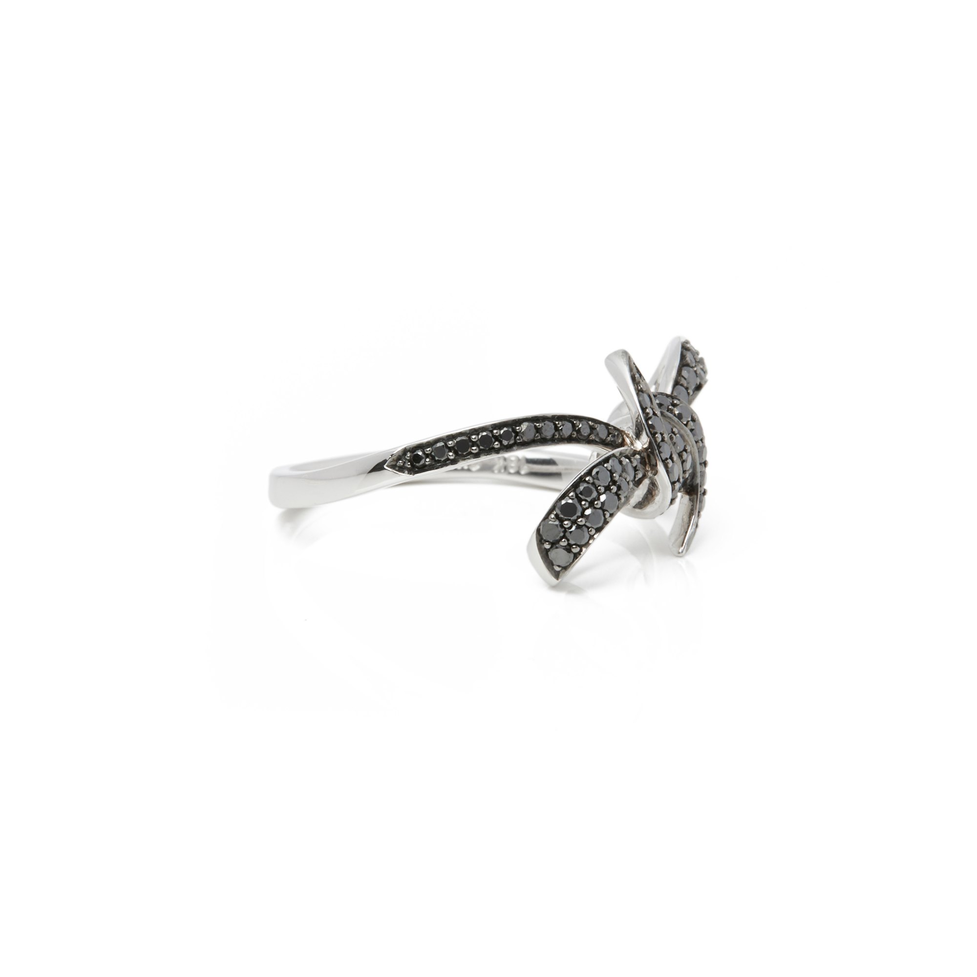 Stephen Webster Forget Me Knot 18ct White Gold Black Diamond Small Bow Ring