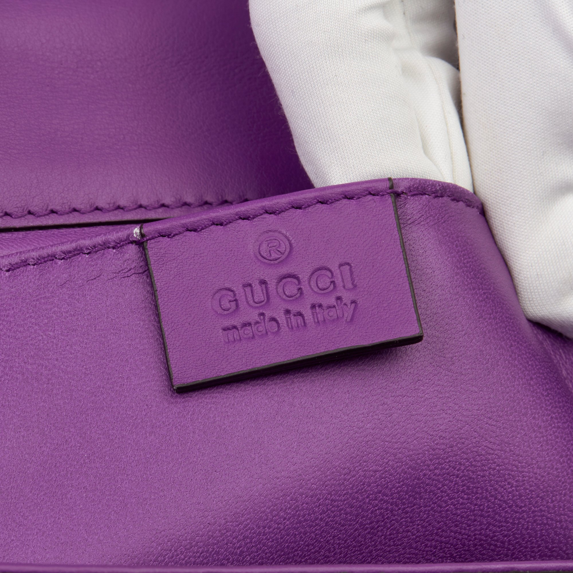 Gucci Violet Cyclamen Matte Alligator Leather Small Padlock Shoulder Bag