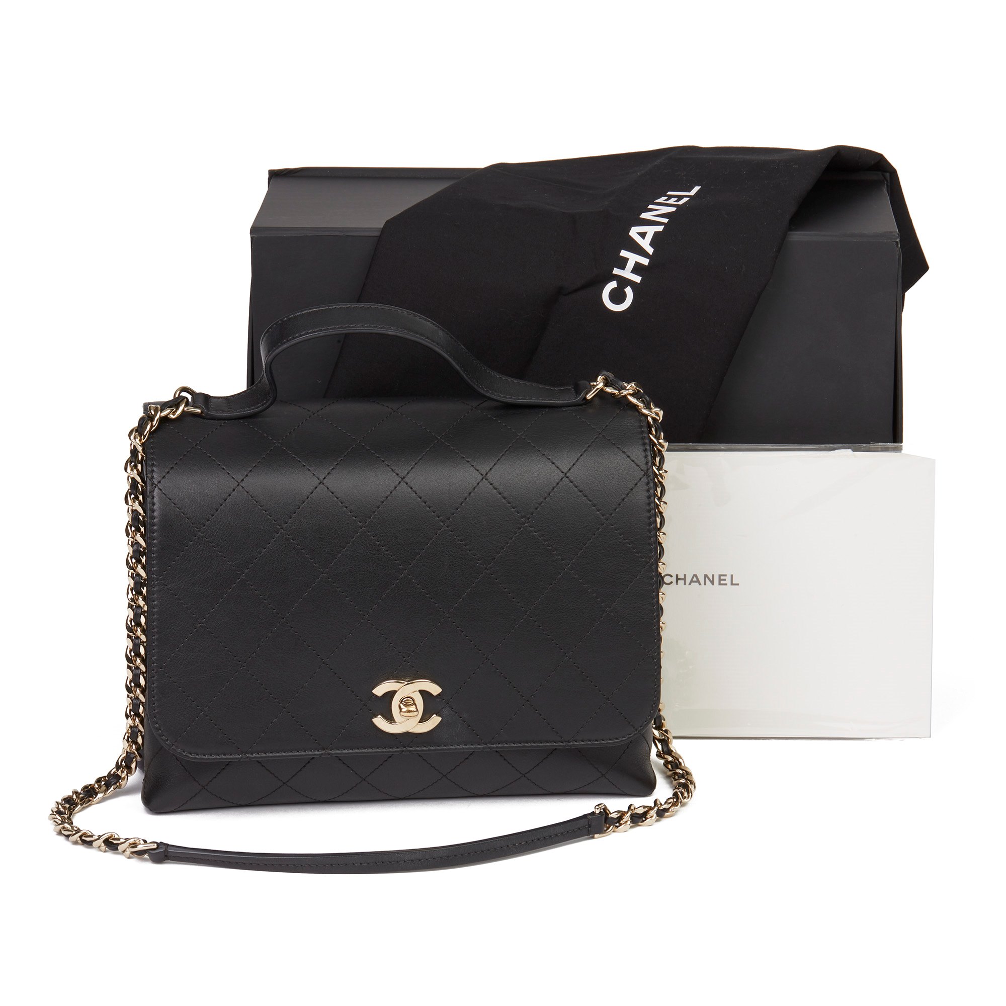 chanel top handle quilted bag