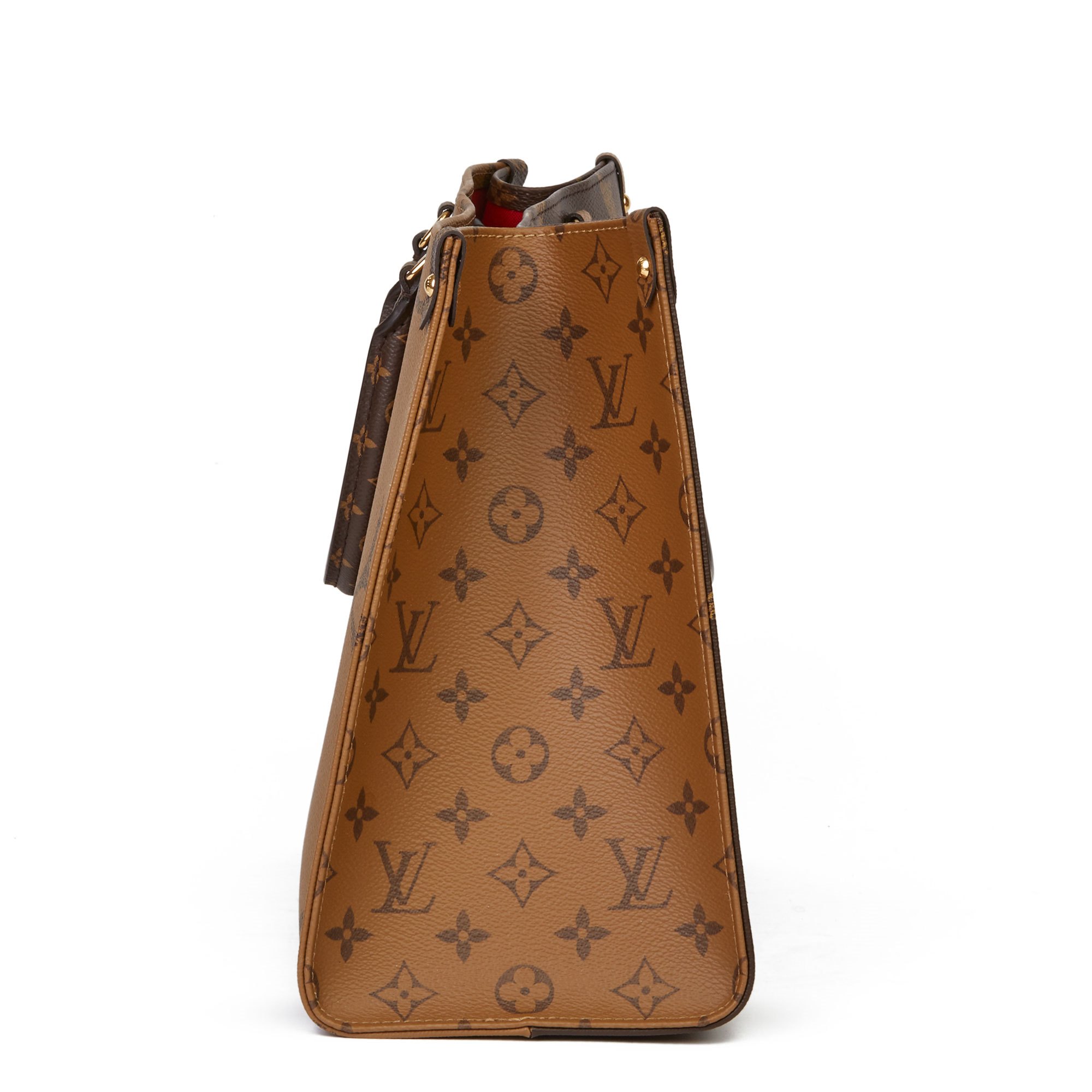 Louis Vuitton Onthego Mm Brown Coated Canvas Tote Bags | semashow.com