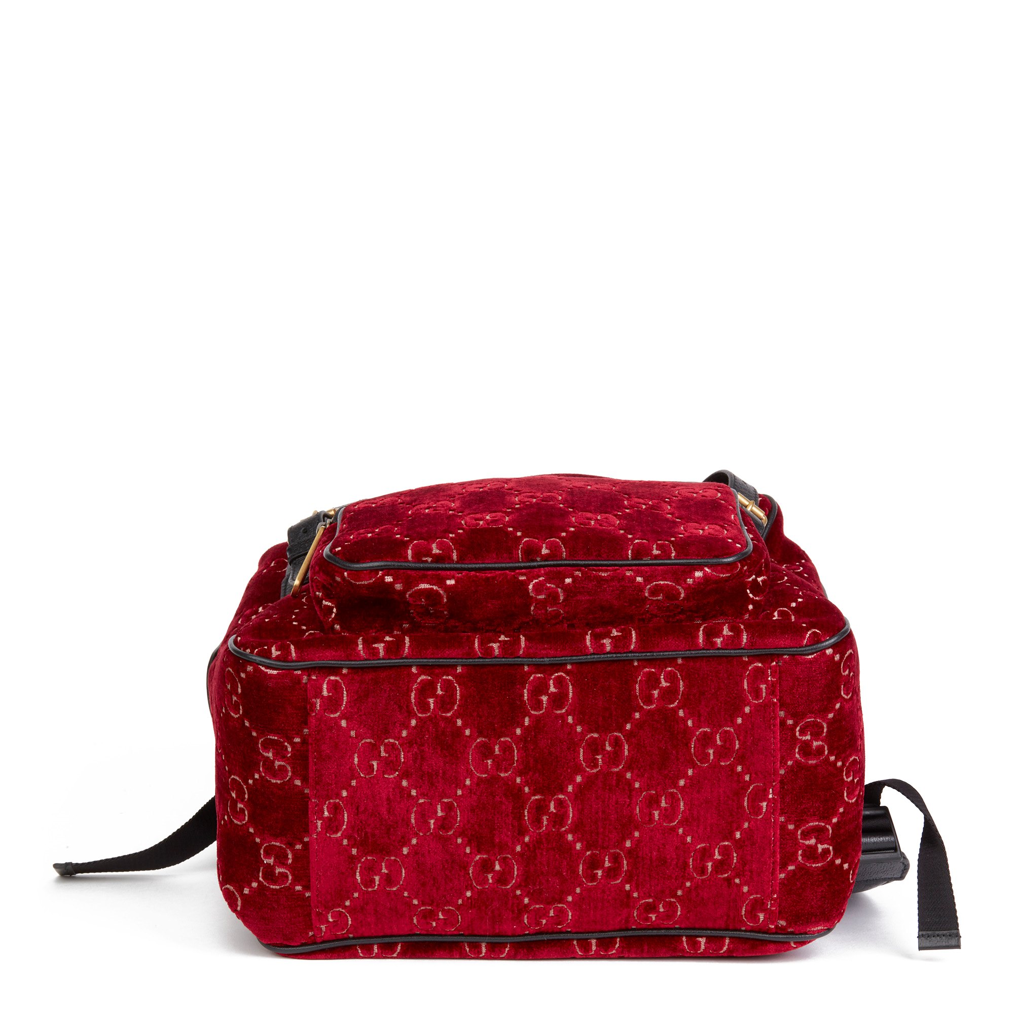 gucci velvet backpack red