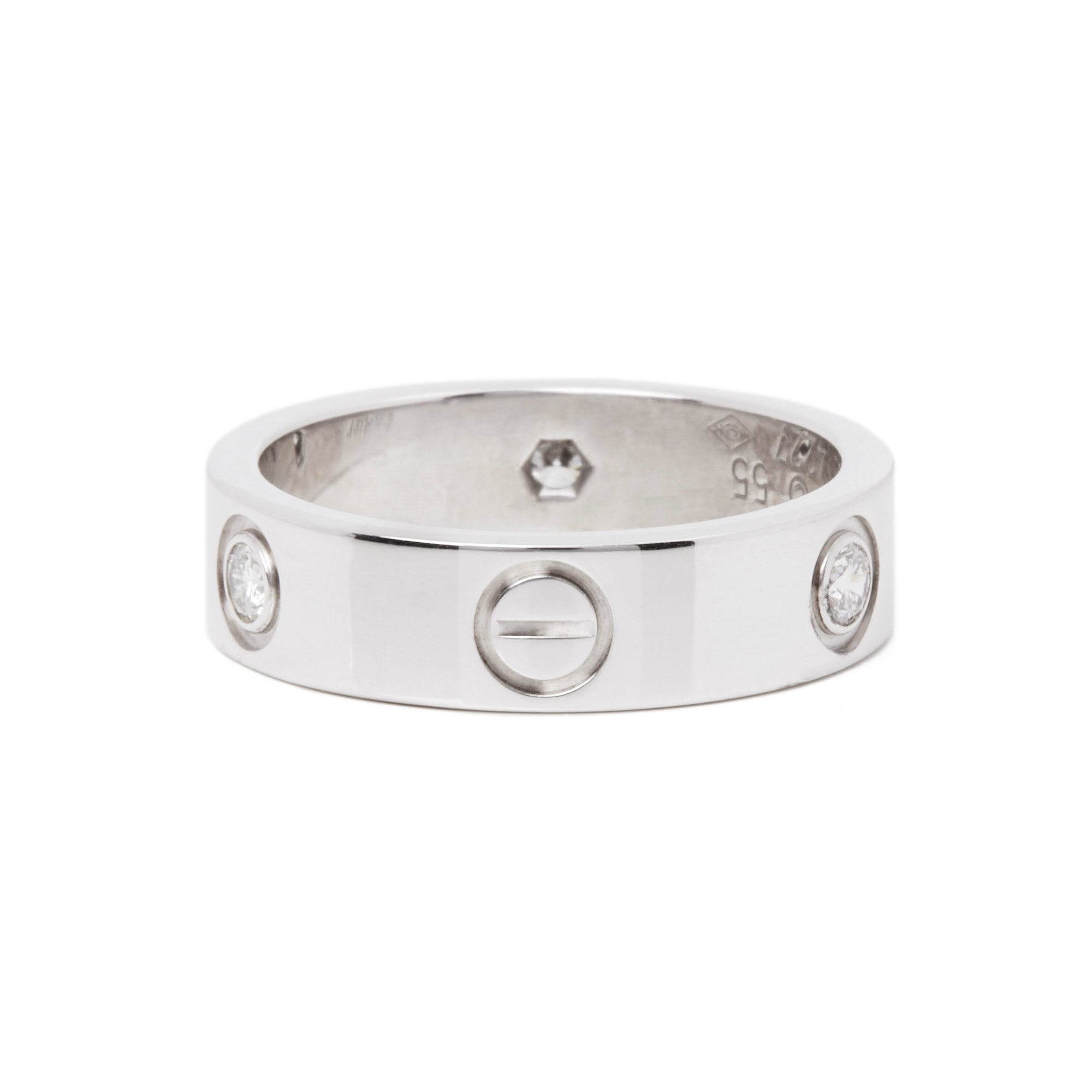 Cartier Love 3 diamond 18ct White Gold Ring COMJ500 | Second Hand Jewellery