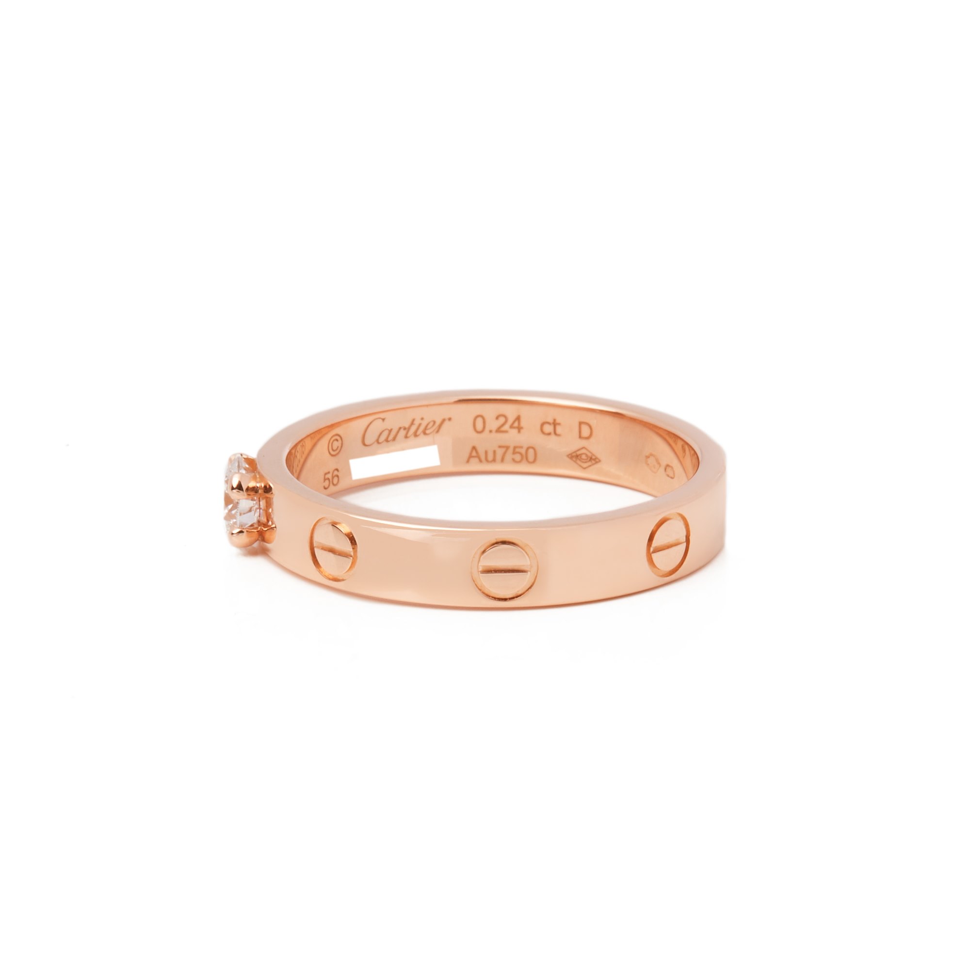Cartier Love 0.24ct Solitaire 18ct Rose Gold Ring