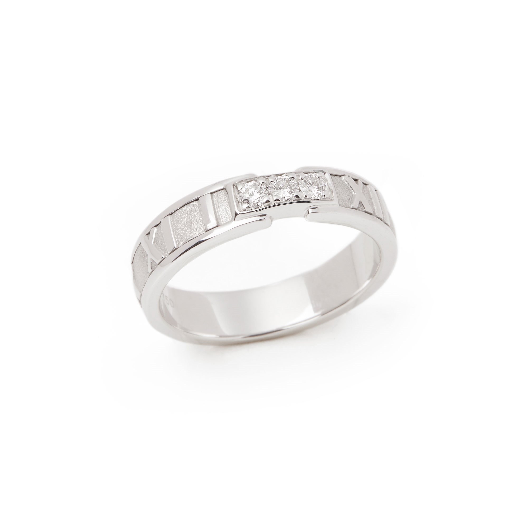 Tiffany & Co. Atlas Diamond 18ct White Gold Band Ring