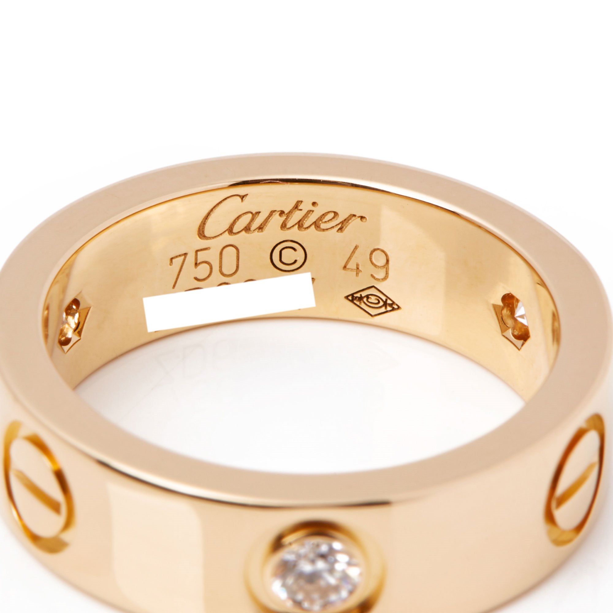 Cartier Love 18ct Yellow Gold 3 Diamond Ring