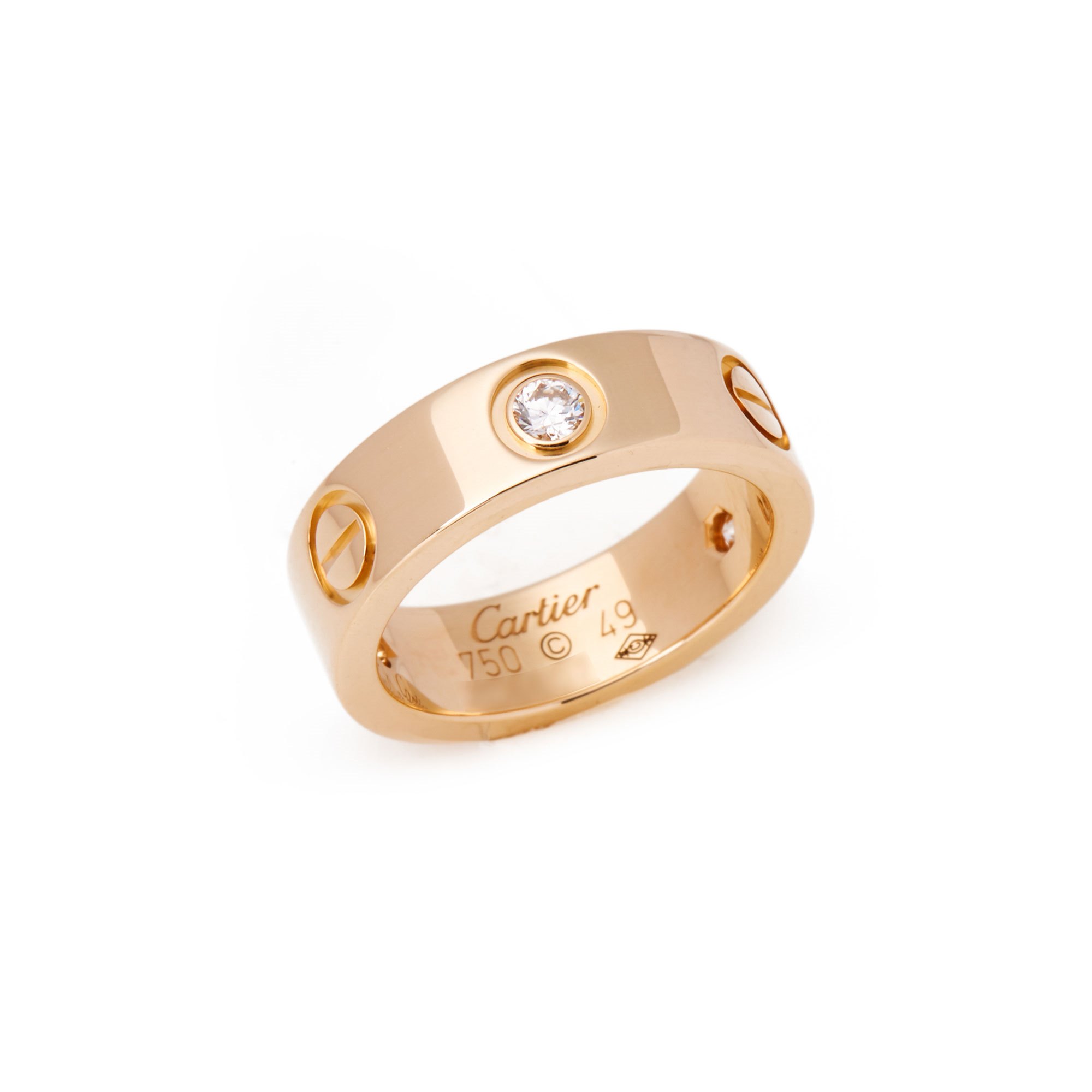 Cartier Love 18ct Yellow Gold 3 Diamond Ring