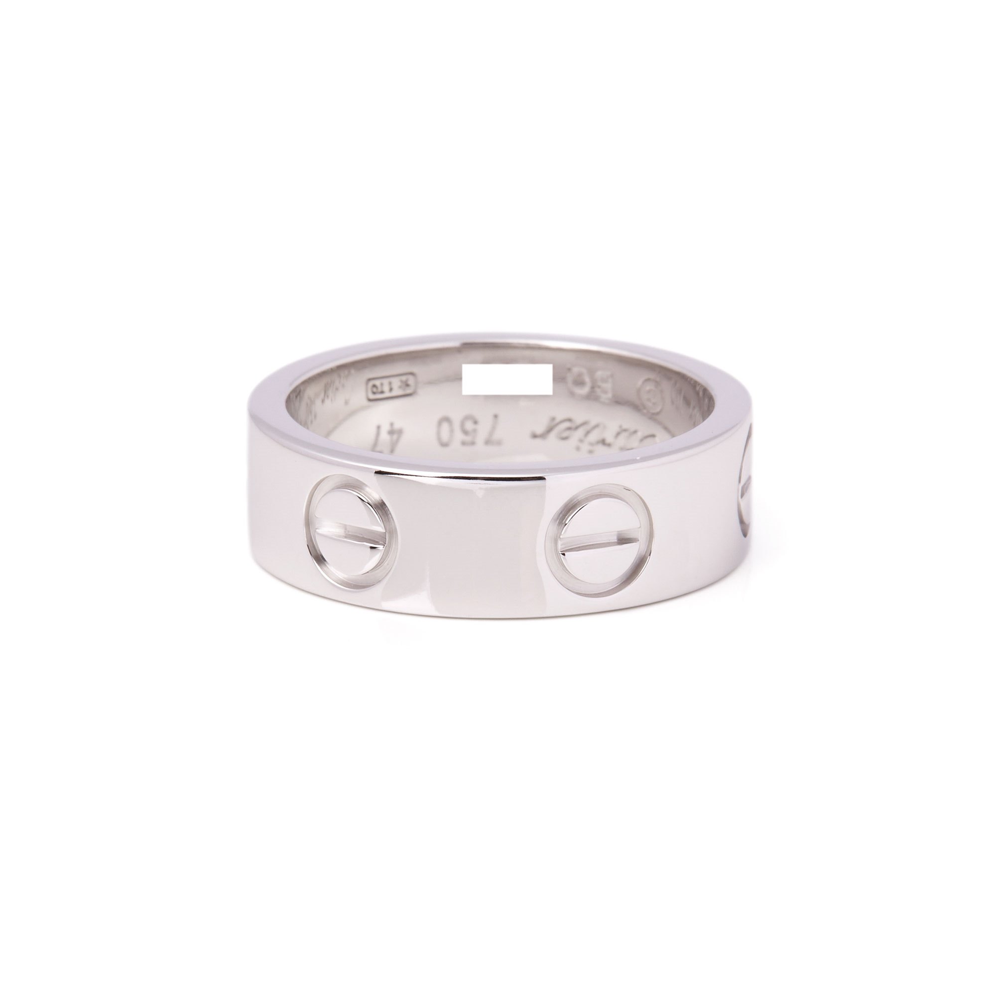 Cartier Love 18ct White Gold Band RIng COMJ480 | Second Hand Jewellery