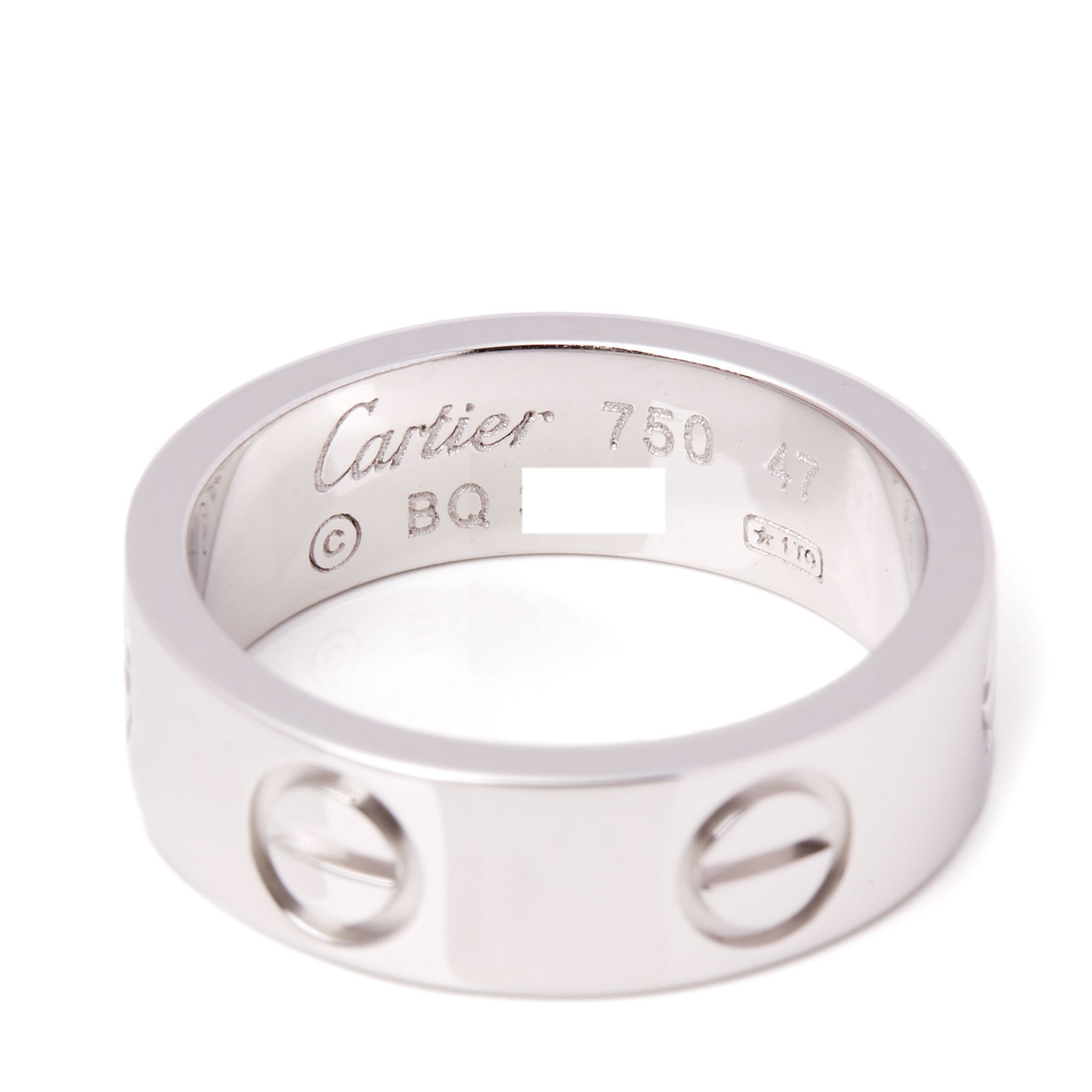 Cartier Love 18ct White Gold Band RIng COMJ480 | Second Hand Jewellery