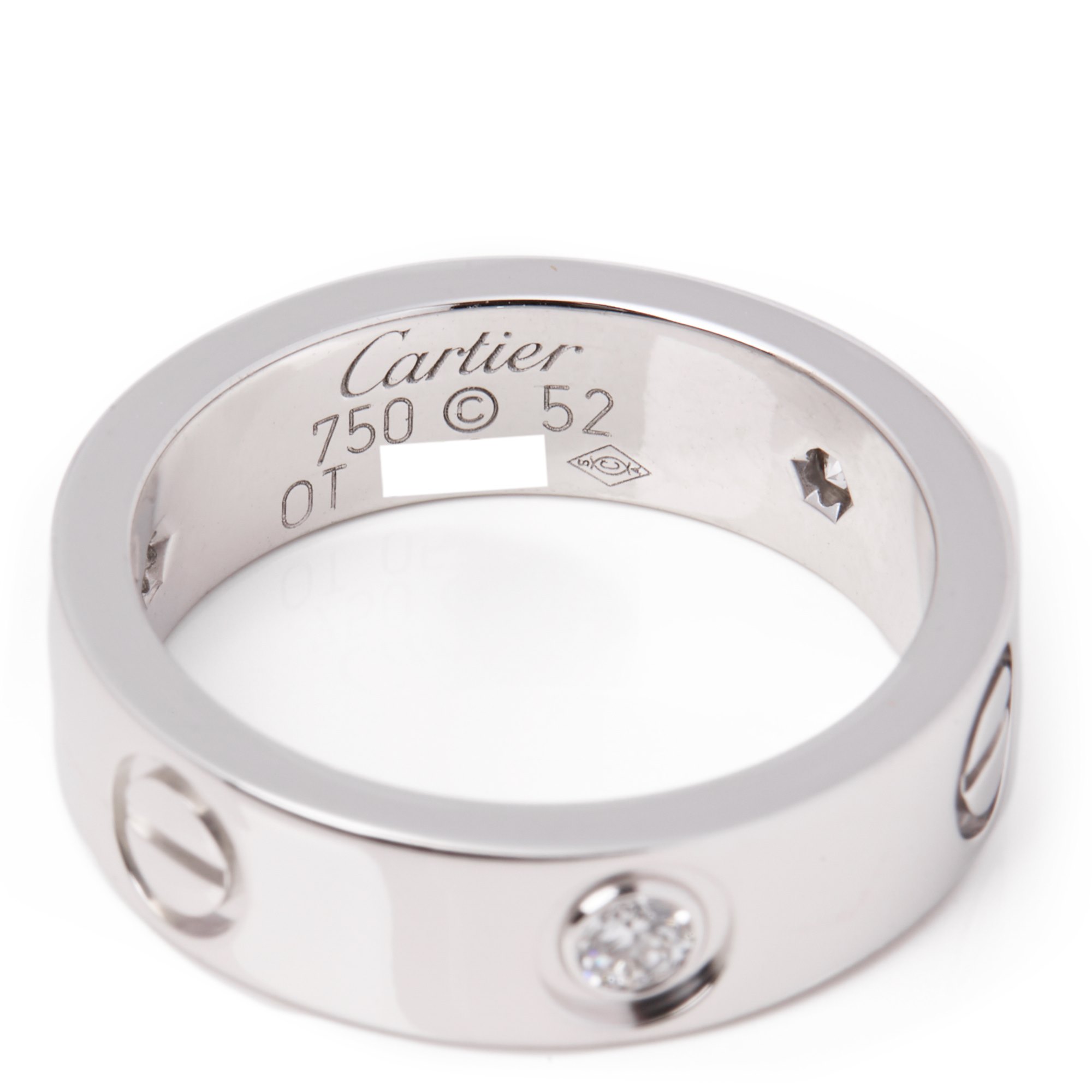 Cartier Love 18ct White Gold 3 Diamond Ring COMJ483 Second Hand Jewellery