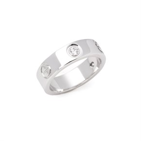Cartier Love White Gold 3 Diamond Band Ring