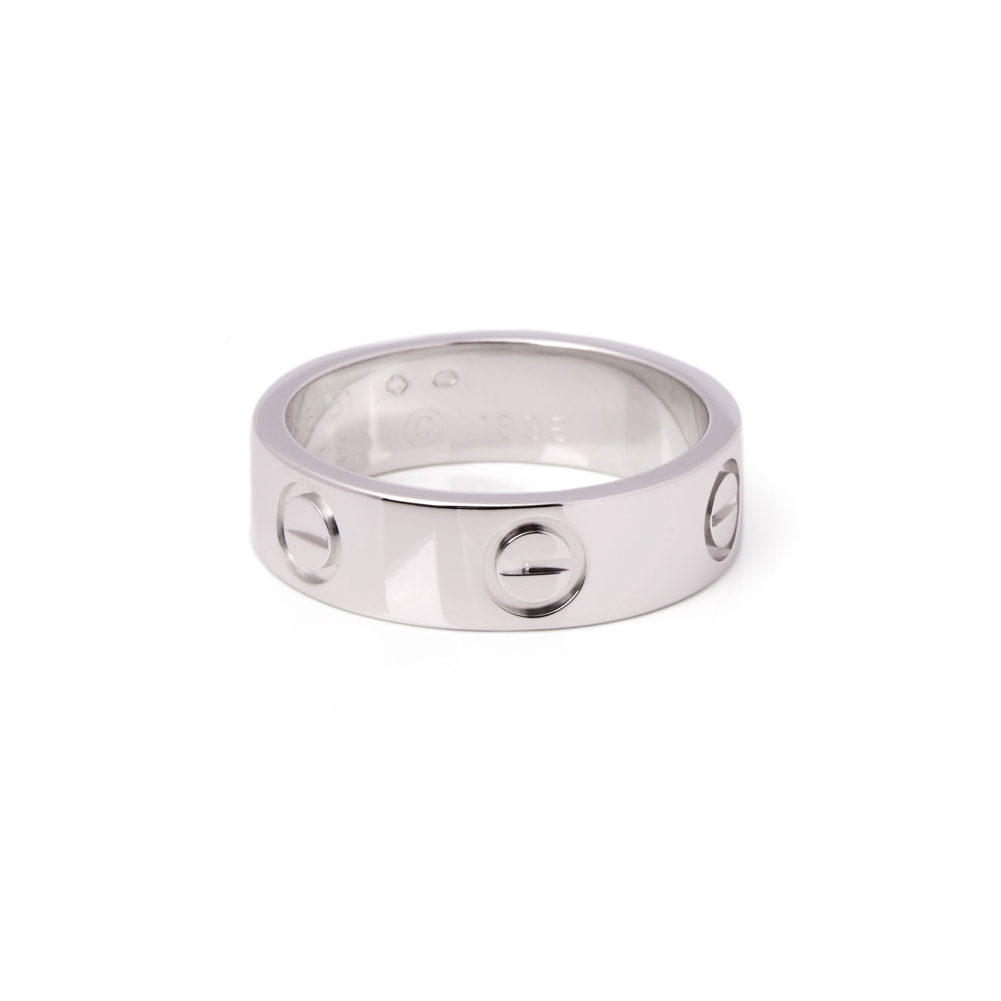 Cartier Love 18ct White Gold Band Ring COMJ484 | Second Hand Jewellery